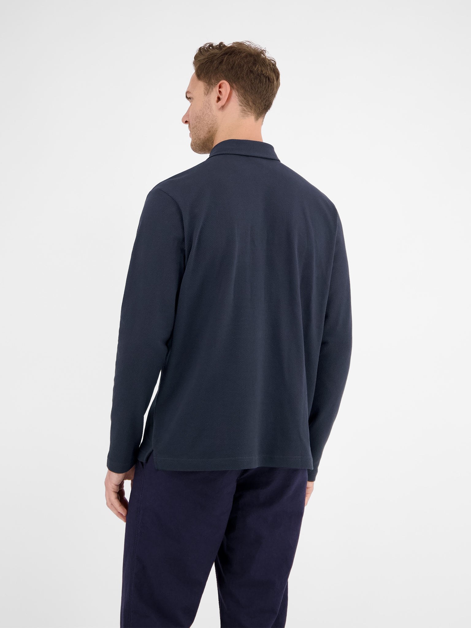 LERROS Langarm-Poloshirt, mit Logo Stickerei