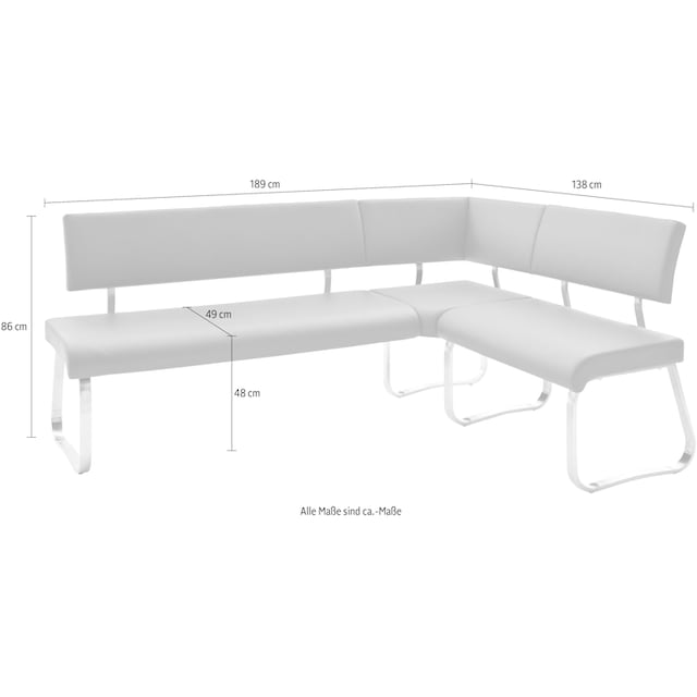 MCA furniture Eckbank »Arco«, Eckbank frei im Raum stellbar, Breite 200 cm,  belastbar bis 500 kg auf Rechnung kaufen