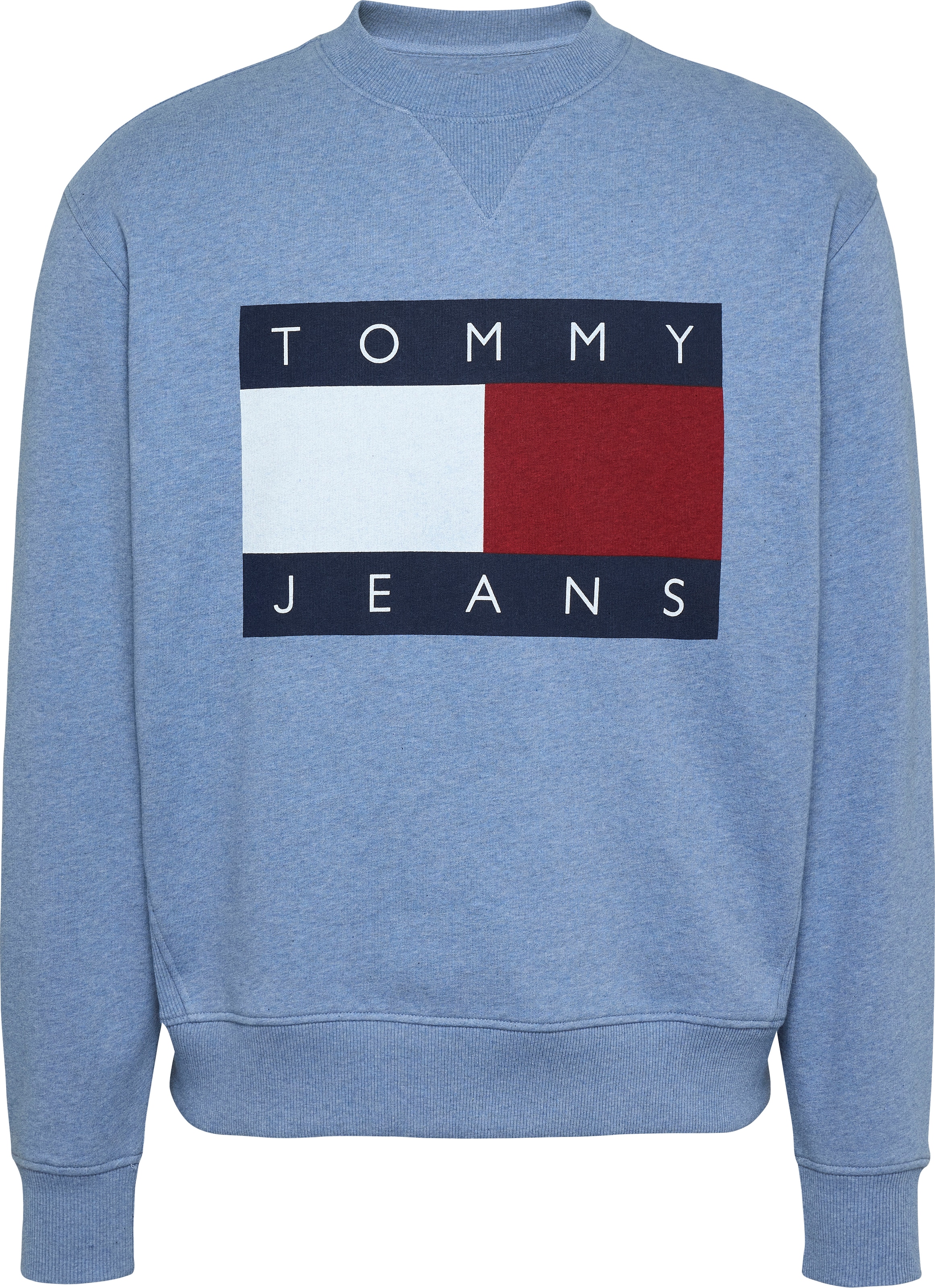Tommy Jeans Sweatshirt »TJM MELANGE FLAG CREW«, mit großem Logo
