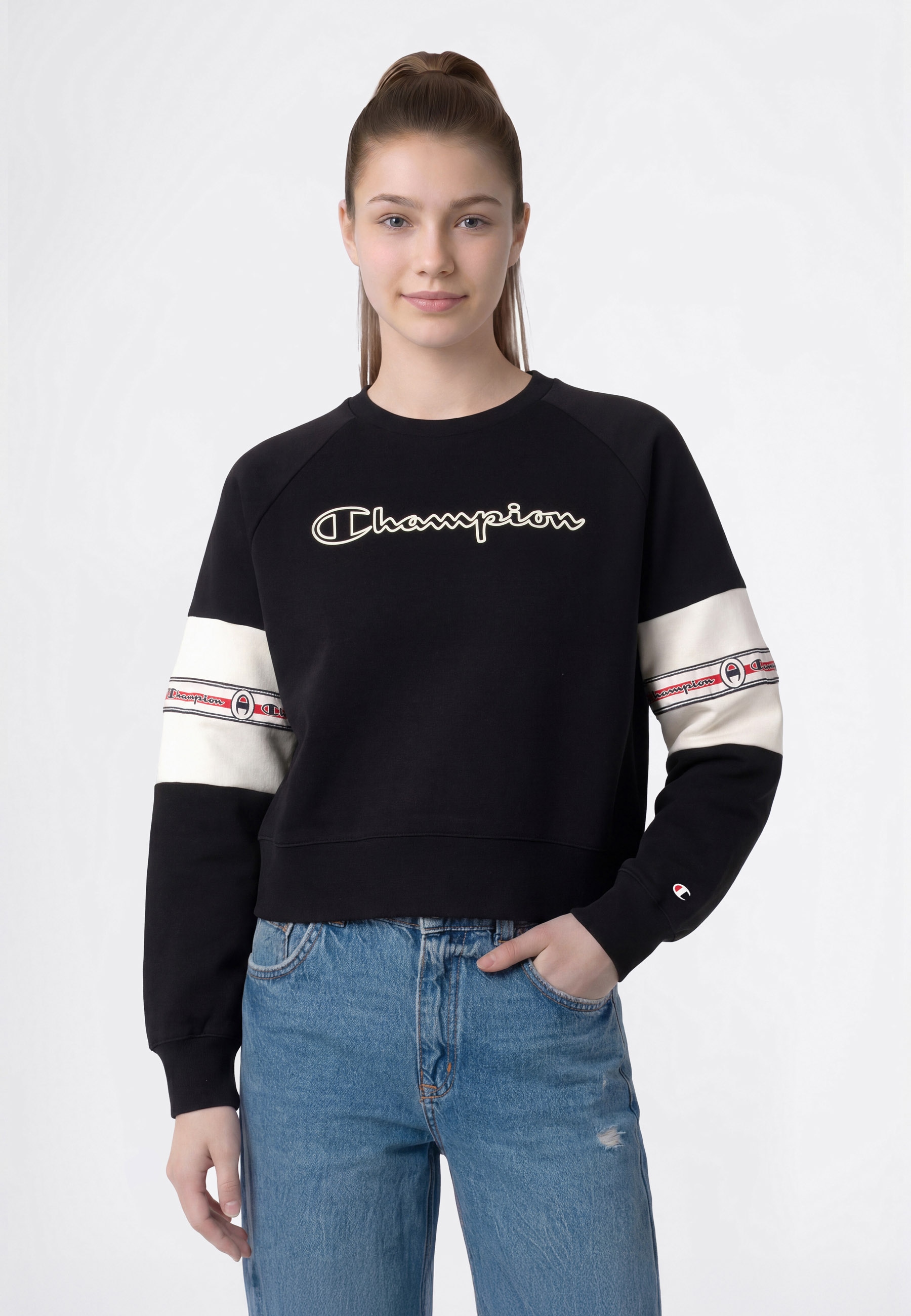 Champion Sweatshirt »SPORTWEAR CREWNECK Standard Fit«, Langarm-Design, aus Baumwolle und Polyester, Standard Fit
