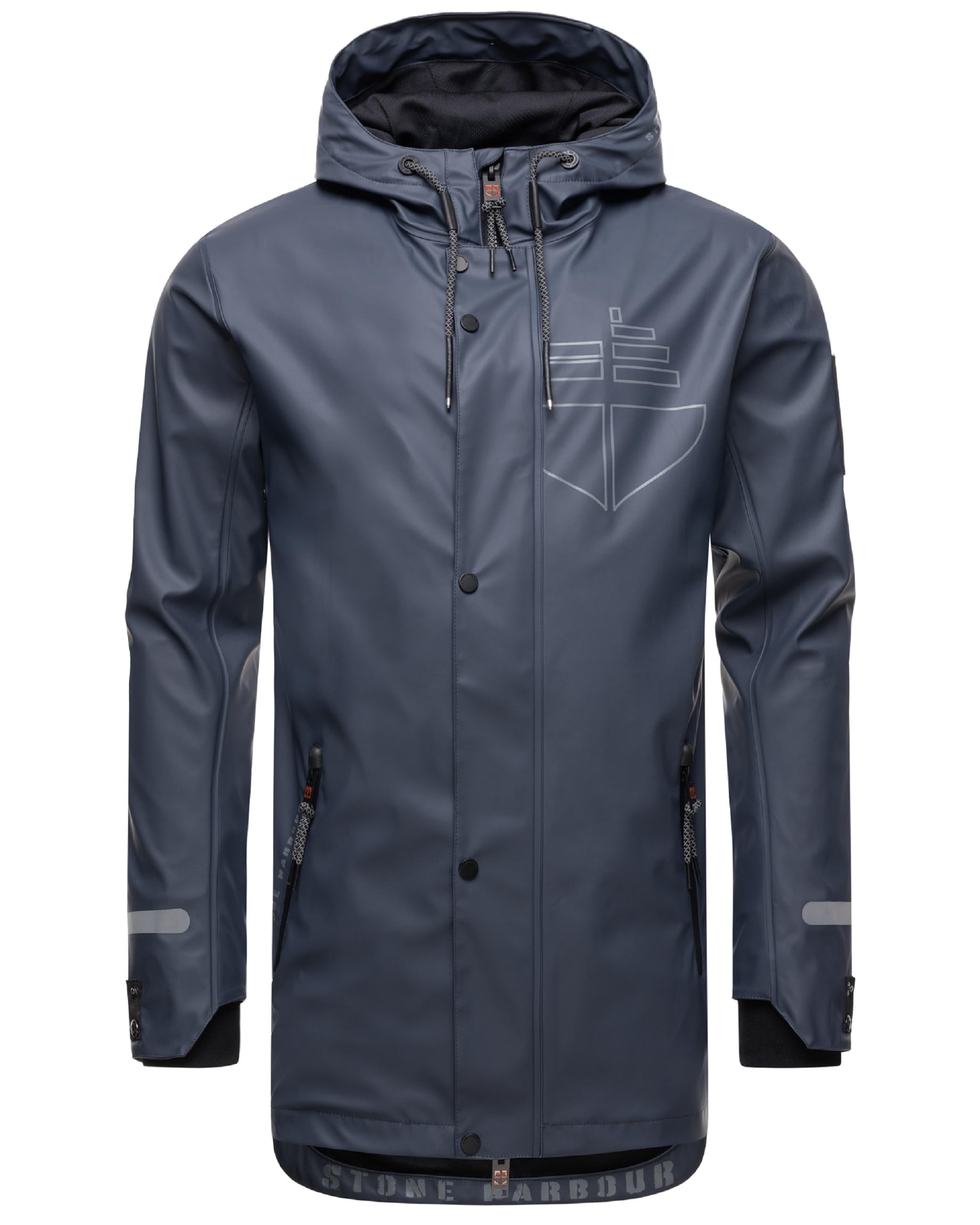 Stone Harbour Regenjacke »Regenmantel Tamio«, mit Kapuze, Wasserdichter Herren Regenjacke mit langen...