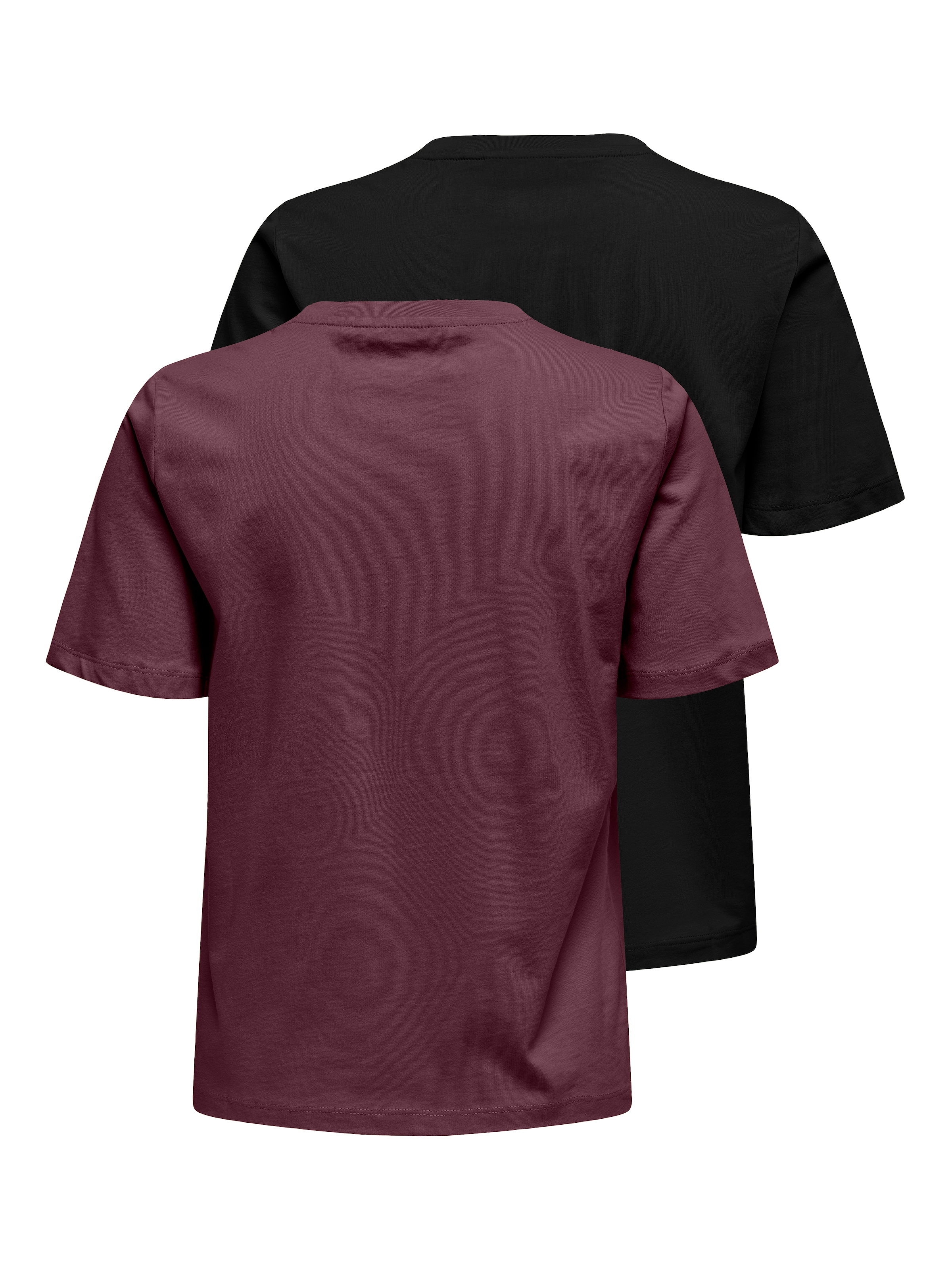 ONLY Kurzarmshirt »ONLONLY – Doppelpack T-Shirts für Alltag und Freizeit«, (Packung, 2 tlg.), regular fit, Jersey, Baumwolle, Rundhals, unifarben