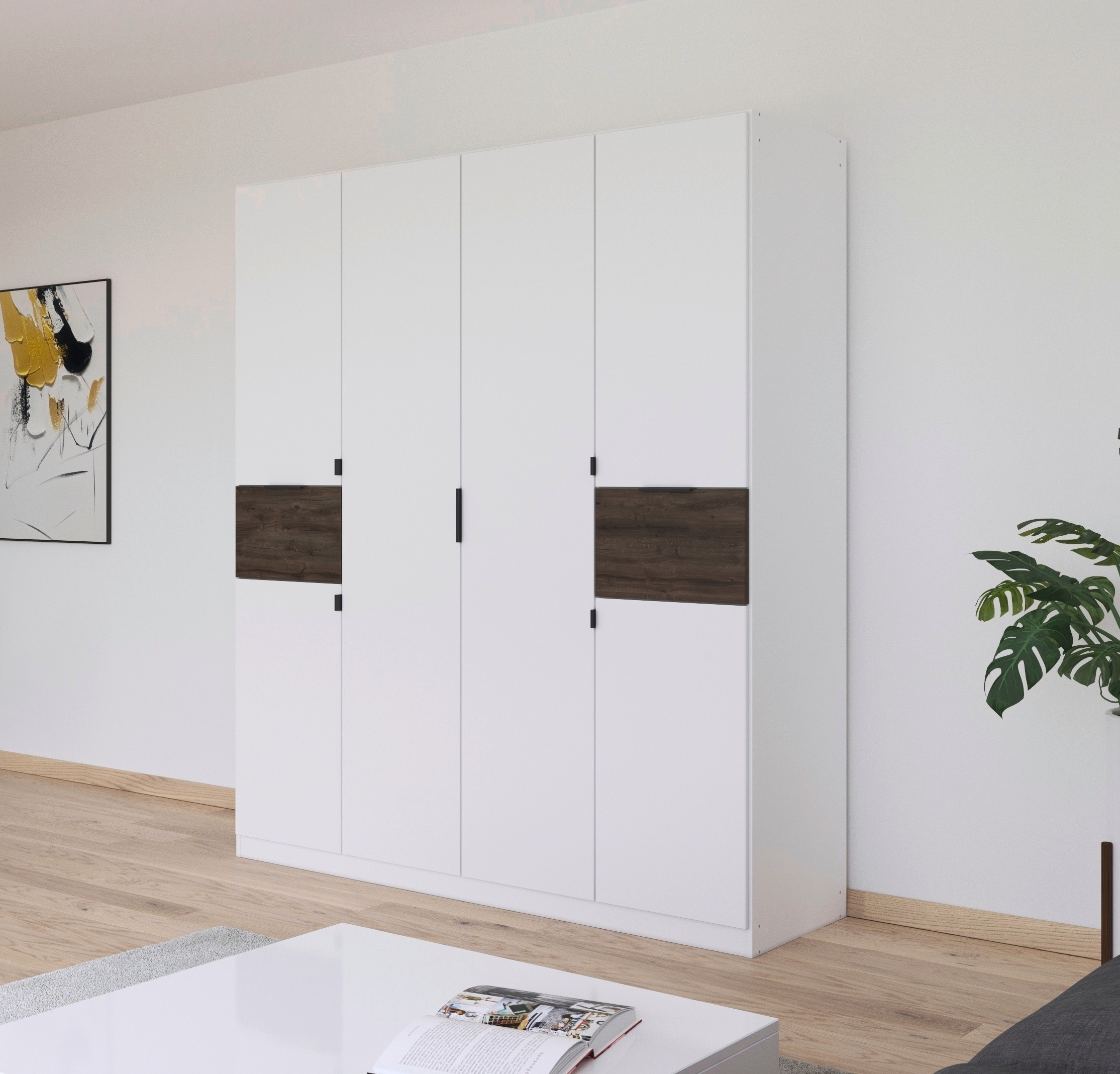 rauch Drehtürenschrank »Kleiderschrank Schrank Garderobe Wäscheschrank TICAO«, (Schubladen in der Höhe variabel positionierbar), mit 2 geräumigen Schubladen, viel Stauraum MADE IN GERMANY