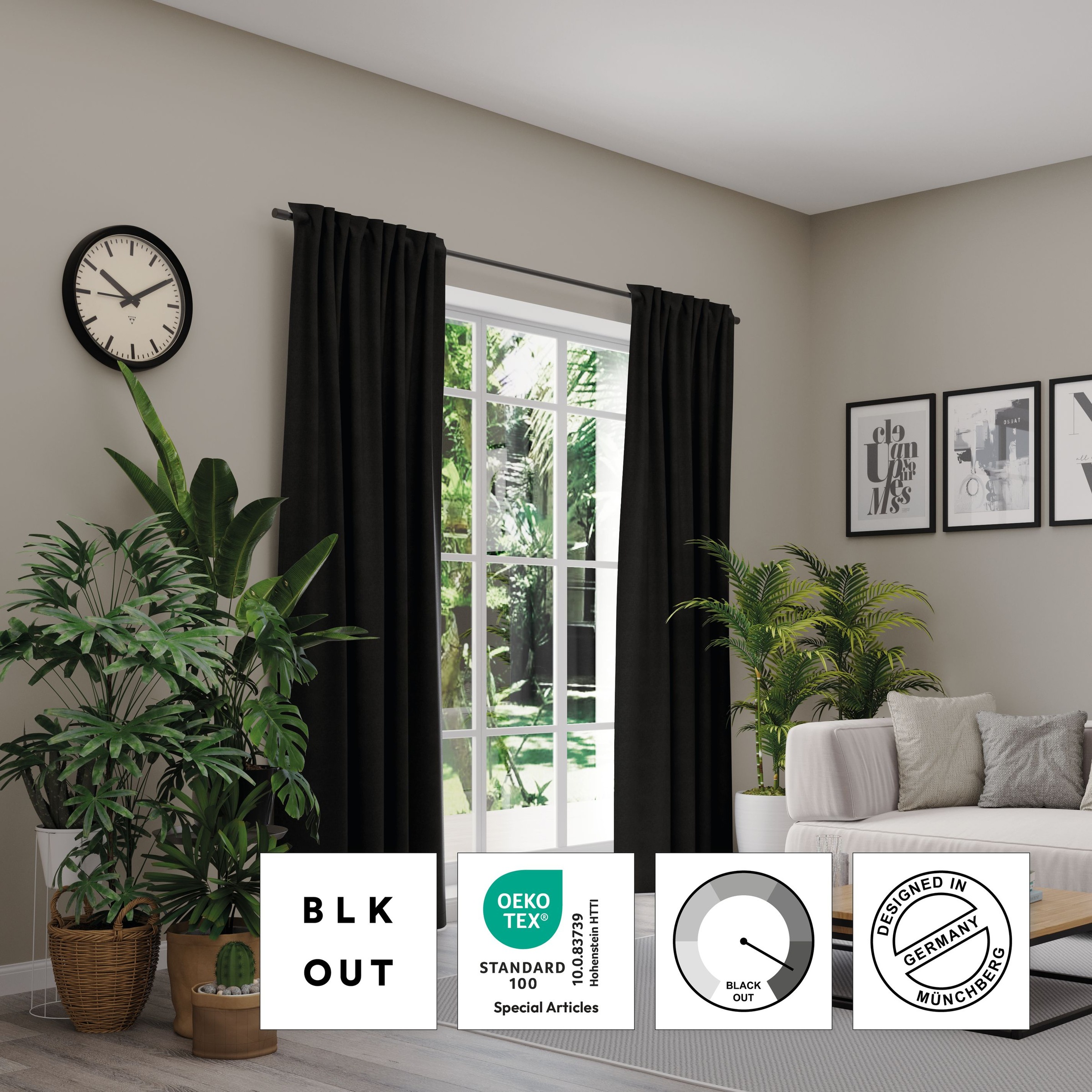 Neutex for you! Vorhang nach Maß »VELVETDREAM« Multifunktionsband 1 Stk. tlg. Uni Blackout mit samtiger Oberfläche