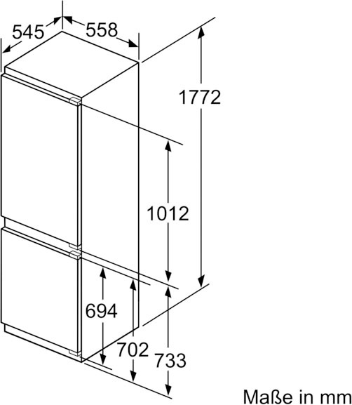 BOSCH Einbaukühlgefrierkombination »KIF86PFE0«, KIF86PFE0, 177,2 cm hoch, 55,8 cm breit