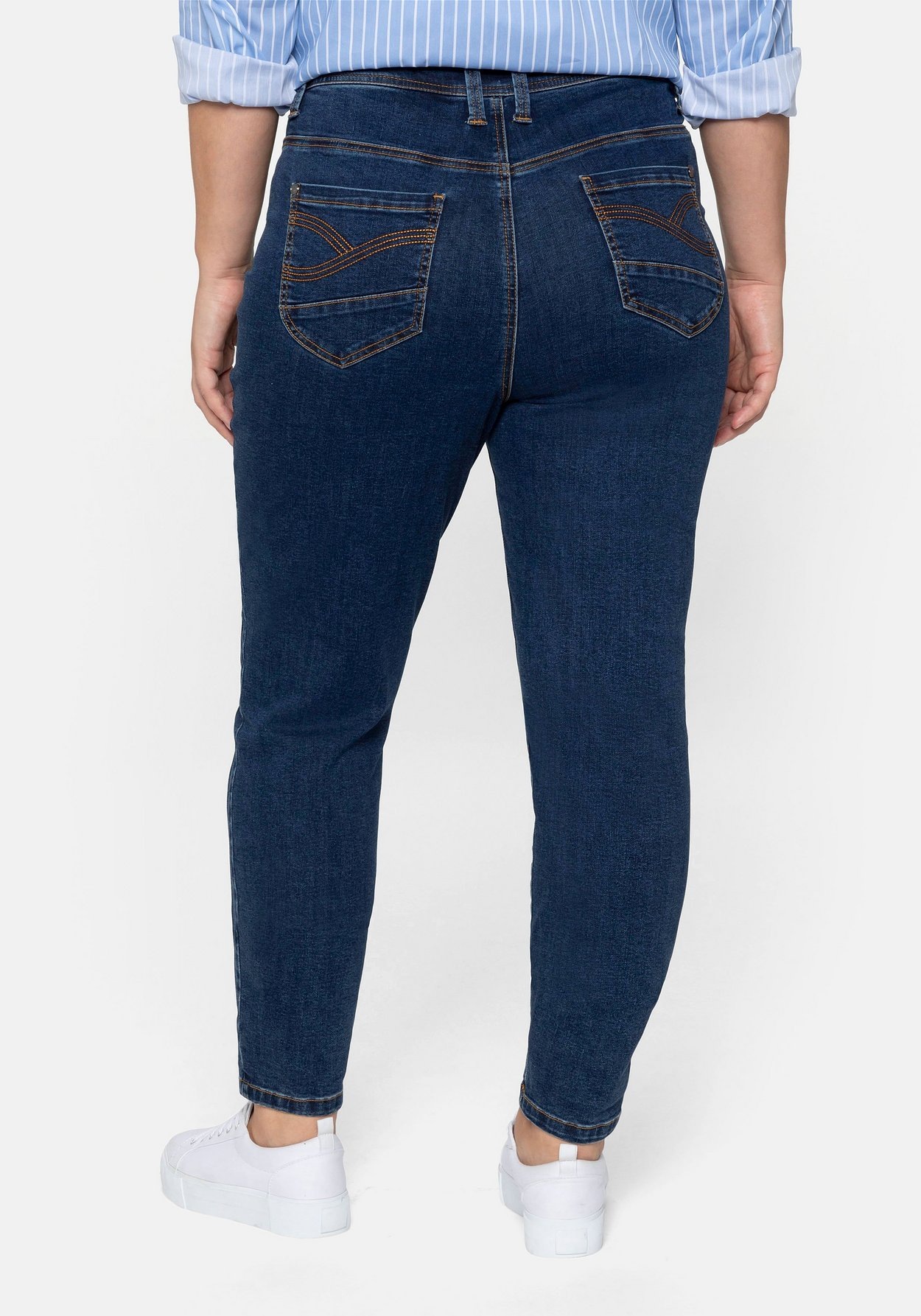 Sheego Stretch-Jeans »Jeans «Die Girlfriend», mit vorverlegter Seitennaht«