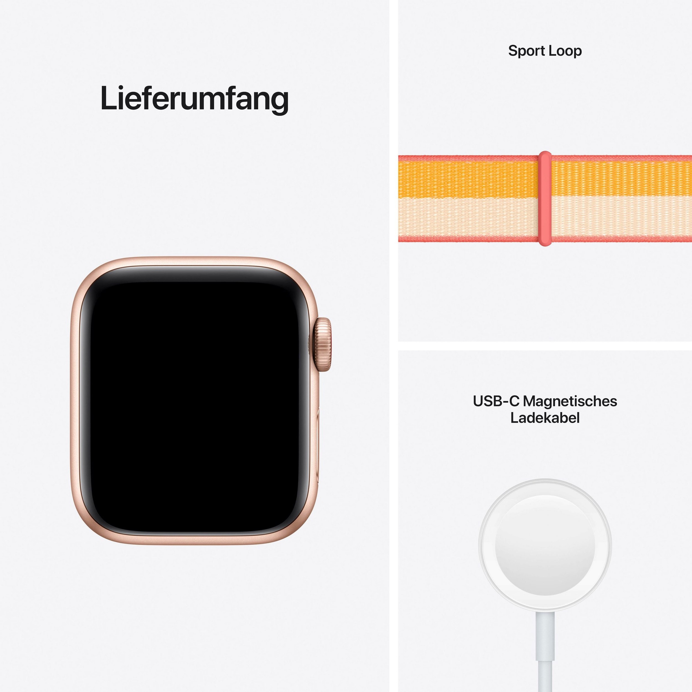Apple Smartwatch »Series SE, GPS + Cellular, Aluminium-Gehäuse, 40 mm mit Sport Loop«, (Watch OS 7)