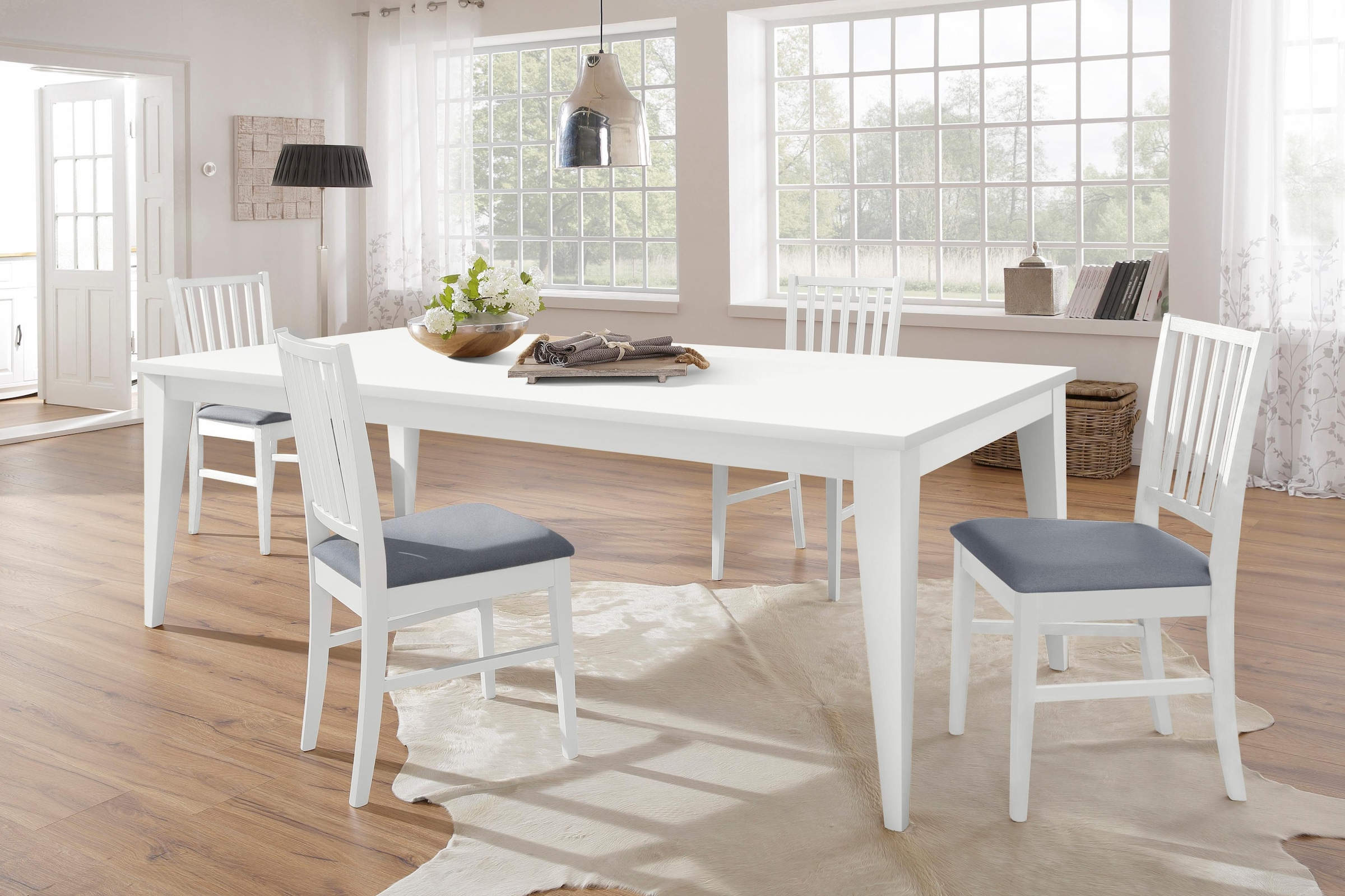 Home affaire Esszimmerstuhl »Ruanda Küchenstuhl TOPSELLER«, (Set), 2 St., Webstoff, im 2er, 4er oder 6er-Set, Holzstuhl
