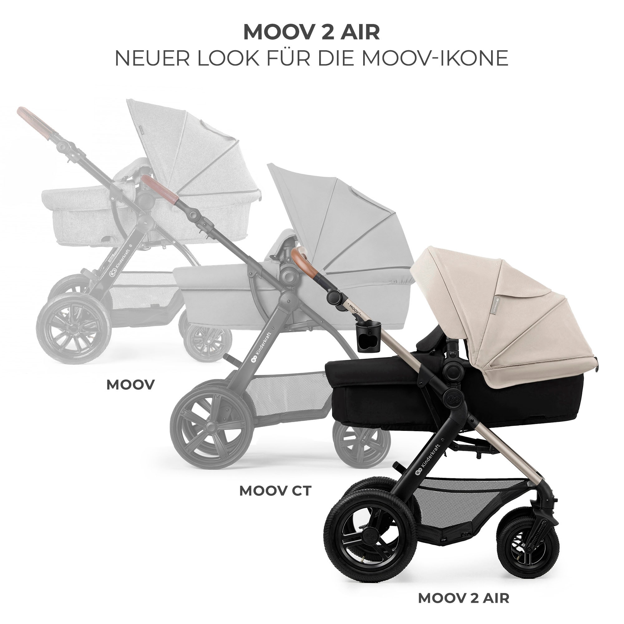 Kinderkraft Kombi-Kinderwagen »MOOV 2 Air 3IN1«, 27 kg, mit Luftreifen