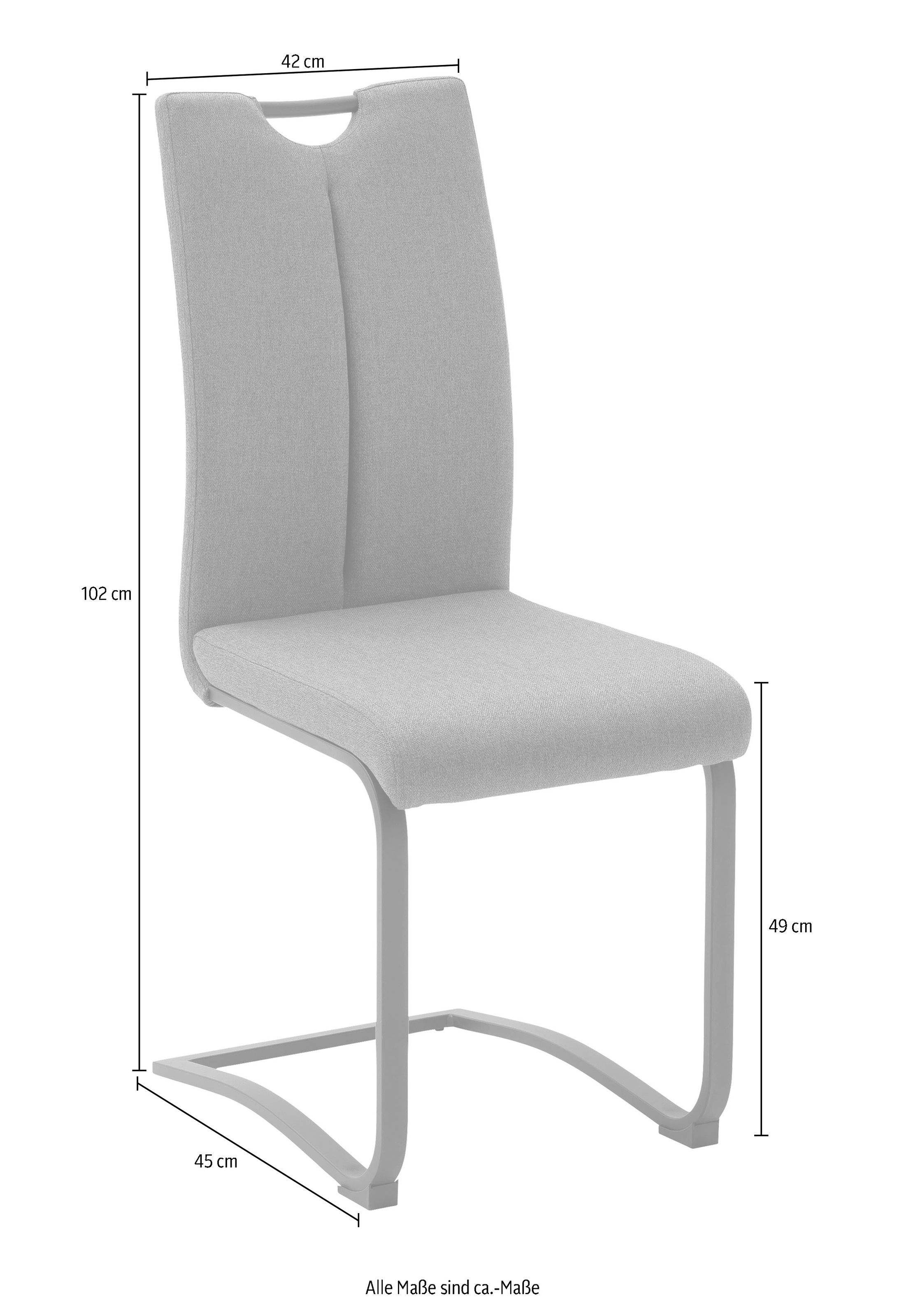 MCA furniture Freischwinger »Sambia«, (Set), 4 St., 4-er Set, Stuhl mit  Stoffbezug und Griffloch, belastbar bis 120 kg bequem kaufen