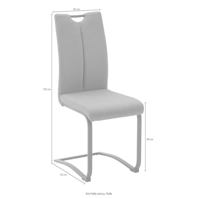 MCA furniture Freischwinger »Sambia«, (Set), 4 St., 4-er Set, Stuhl mit  Stoffbezug und Griffloch, belastbar bis 120 kg bequem kaufen