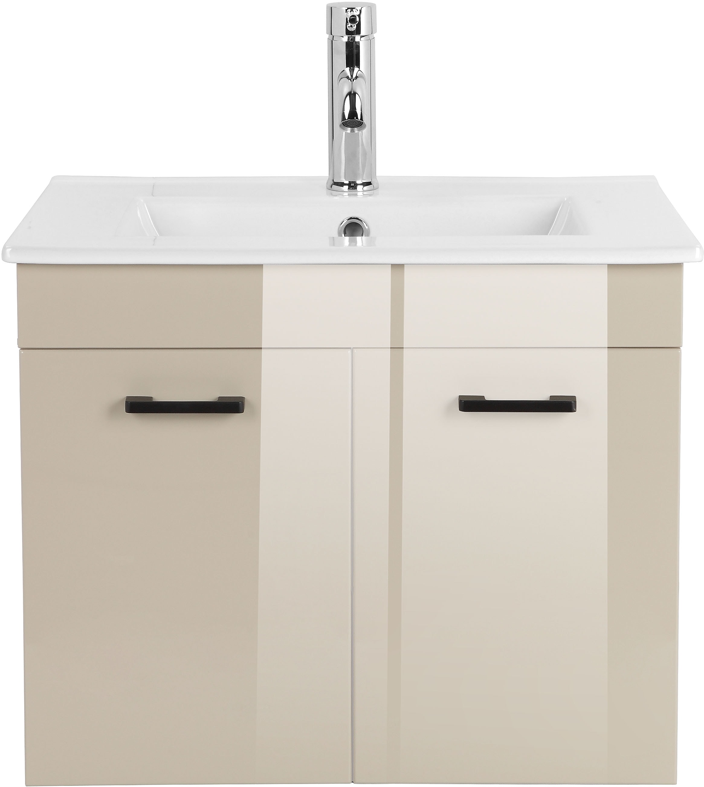 welltime Waschtisch »Florenz, Breite 60cm, 2 Tür, 2 Fächer, MDF-Front«, Waschplatz mit 2 Türen,in verschiedenen Farben erhältlich, Badmöbel