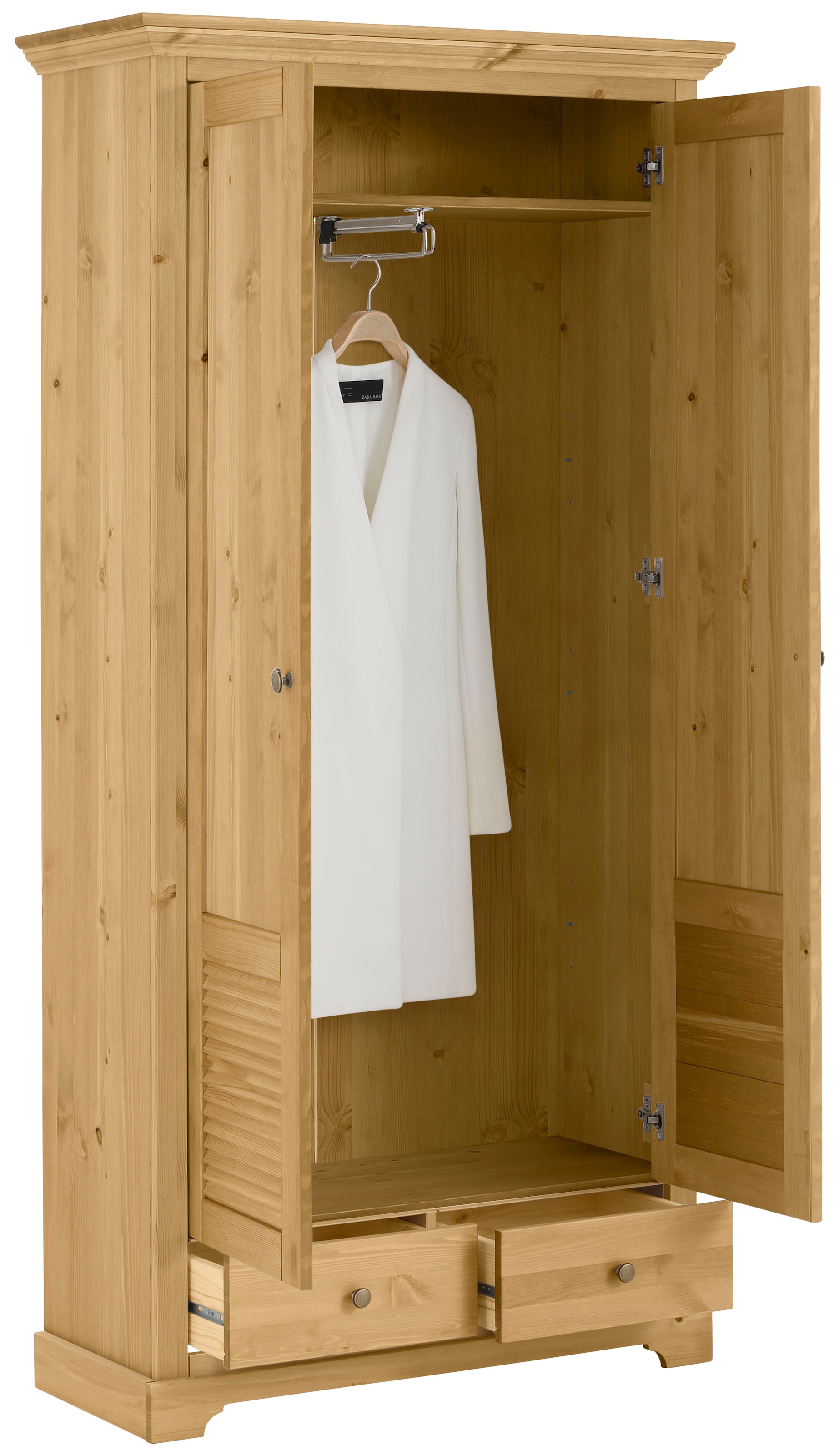 Home affaire Garderobenschrank »Ayanna« Breite 94 cm, 2-türig, aus massiver Kiefer, FSC®