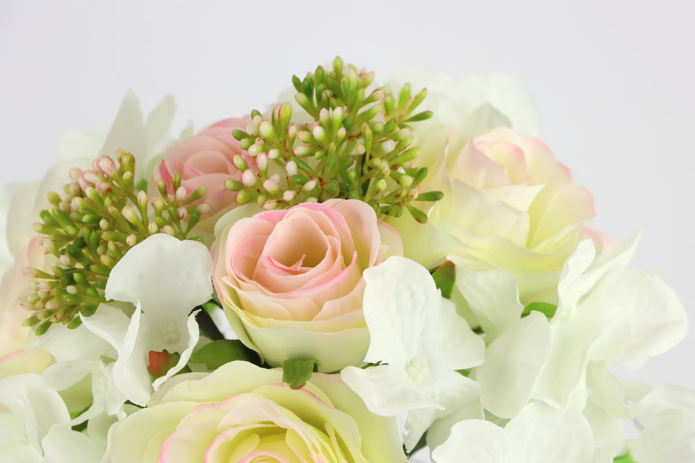 I.GE.A. Kunstblume »Bouquet Rosen Hortensie in Vase« Rosenstrauß Rose Blumen Dekoblumen Künstlich Blumenstrauß Blumenstrauß