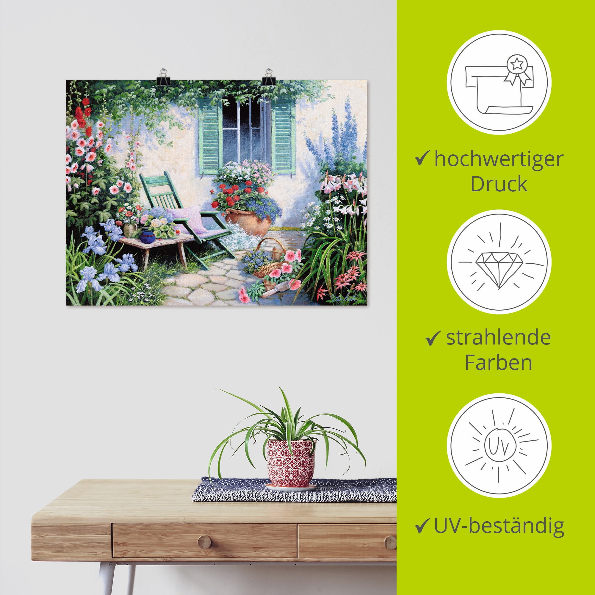 Artland Wandbild »Ein schöner Platz« Garten 1 Stk. tlg. als Leinwandbild, Poster in verschied. Größen