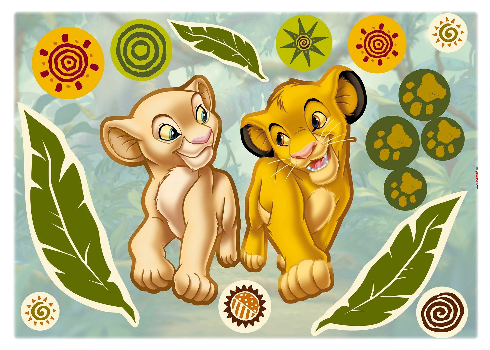 Komar Wandtattoo »Simba and Nala«, (17 St.), 50x70 cm (Breite x Höhe), selbstklebendes Wandtattoo