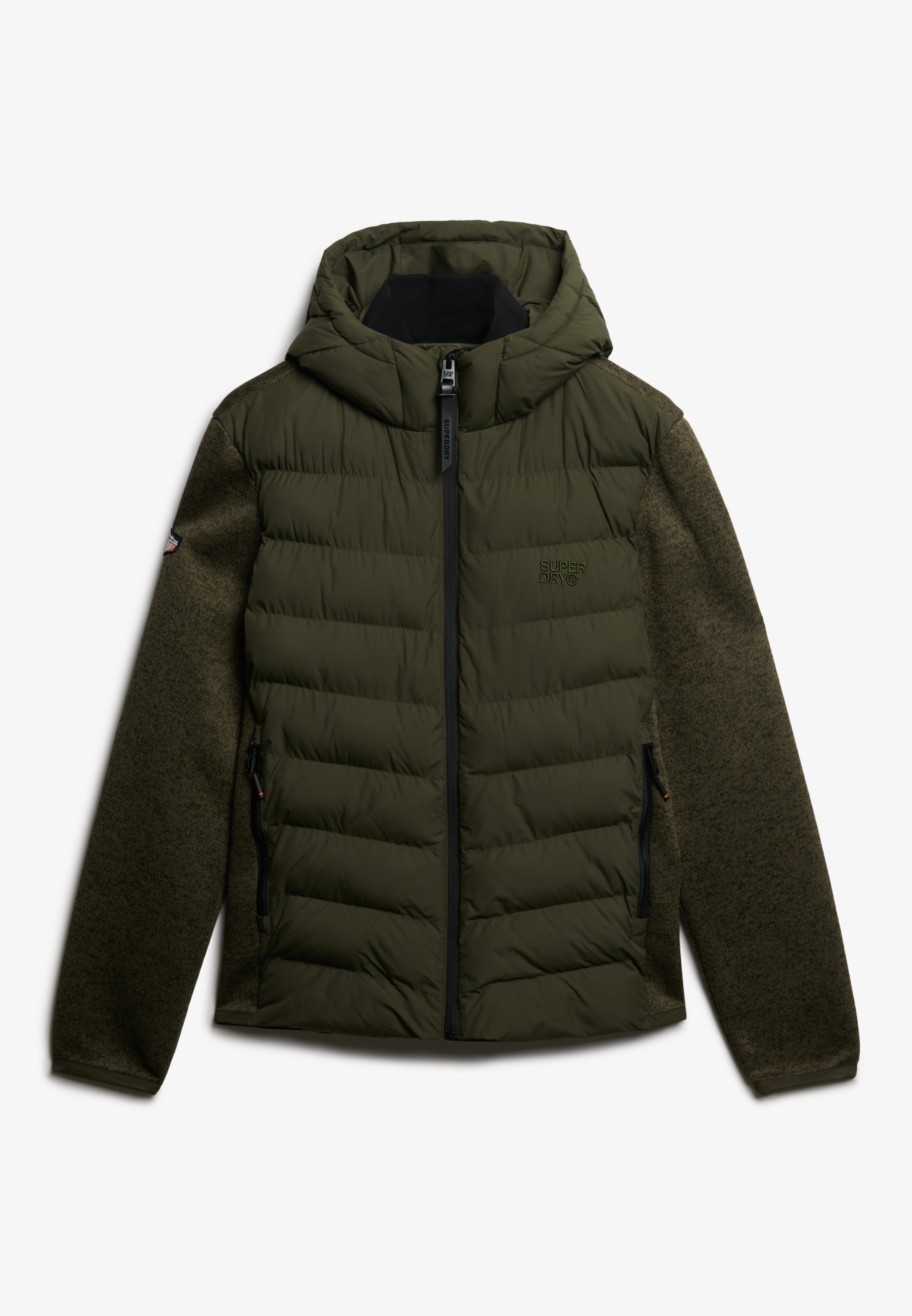 Superdry Steppjacke »HOODED STORM KNIT HYBRID JKT« mit Kapuze