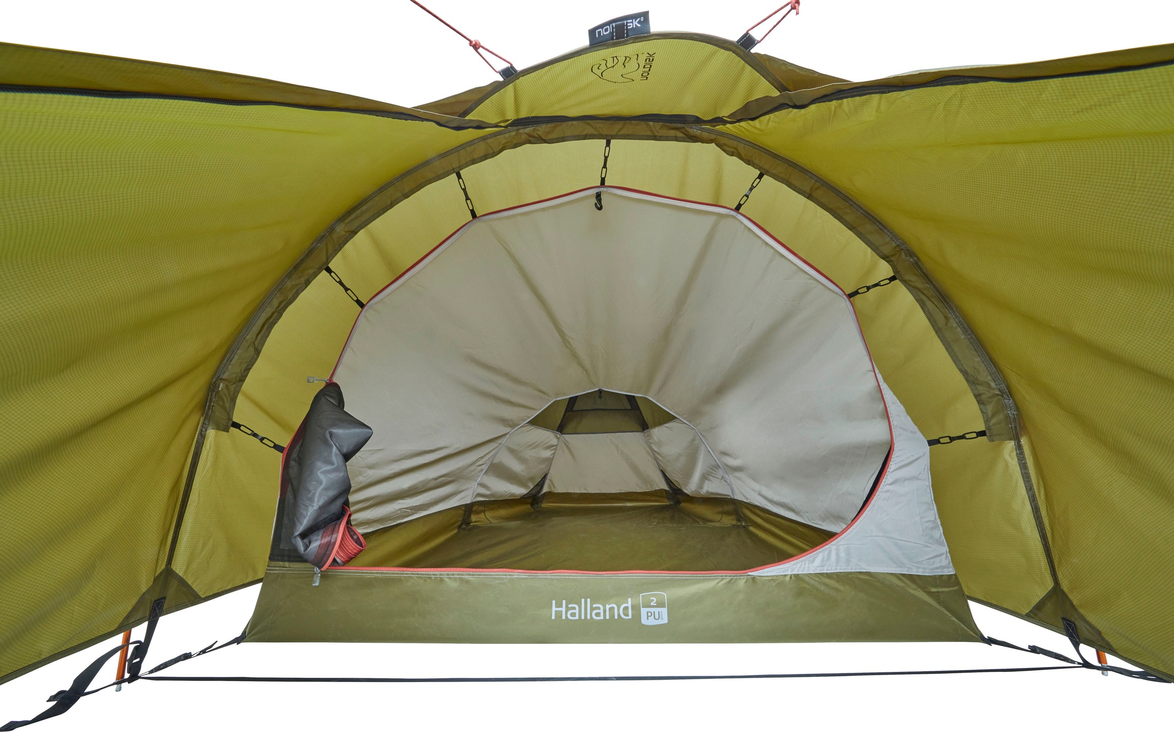 Nordisk Tunnelzelt »Halland 2 PU Tent Dark Olive«, 2 Personen, (Packung, 1 tlg.)