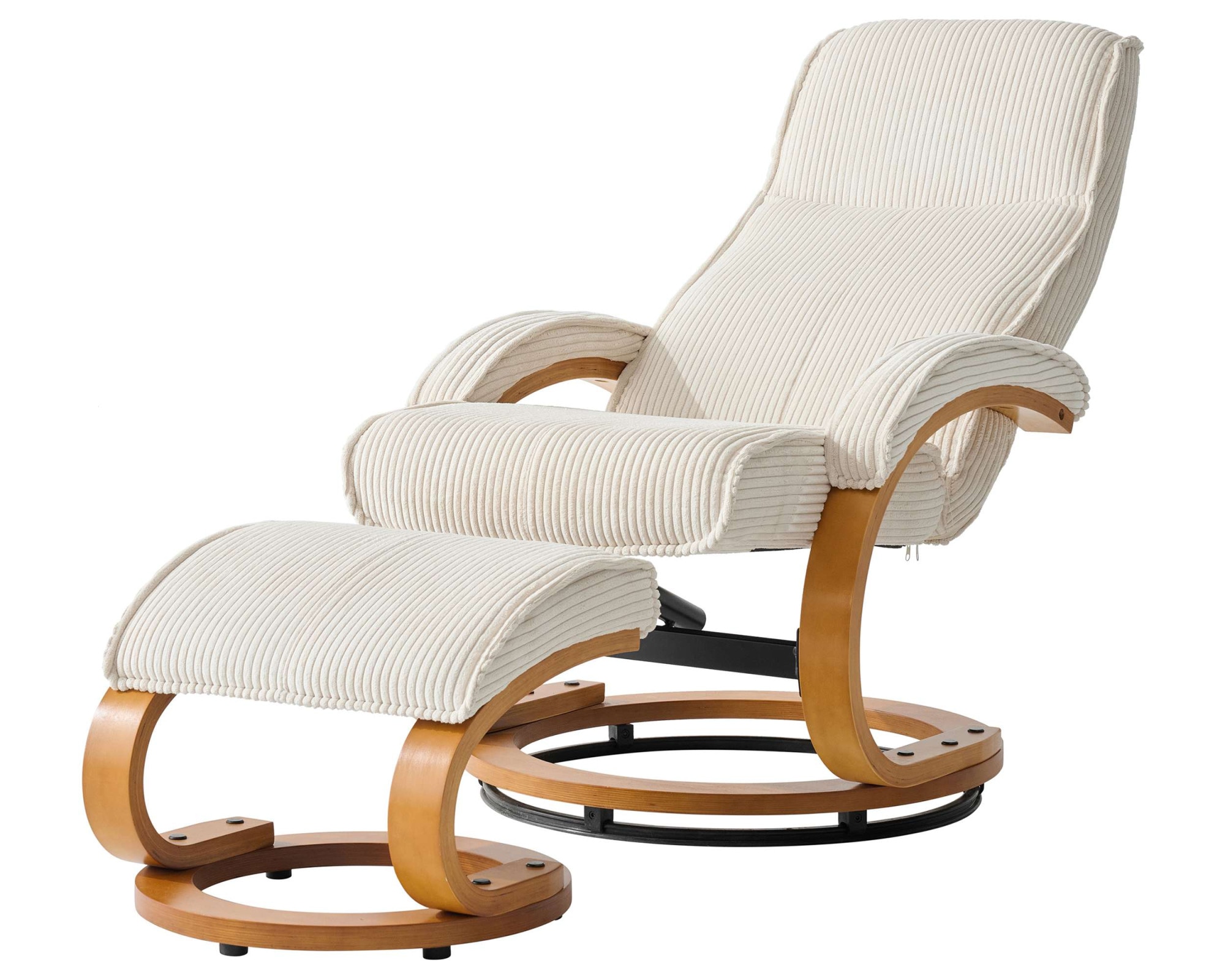 OTTO home Relaxsessel »mit Hocker PARIS neu: Cord - OTTO. Verlässliche Qualität.« bestehend aus Sessel und Hocker,  manuelle Relaxfunktion mit Drehfunktion, neu: Cord-Bezug