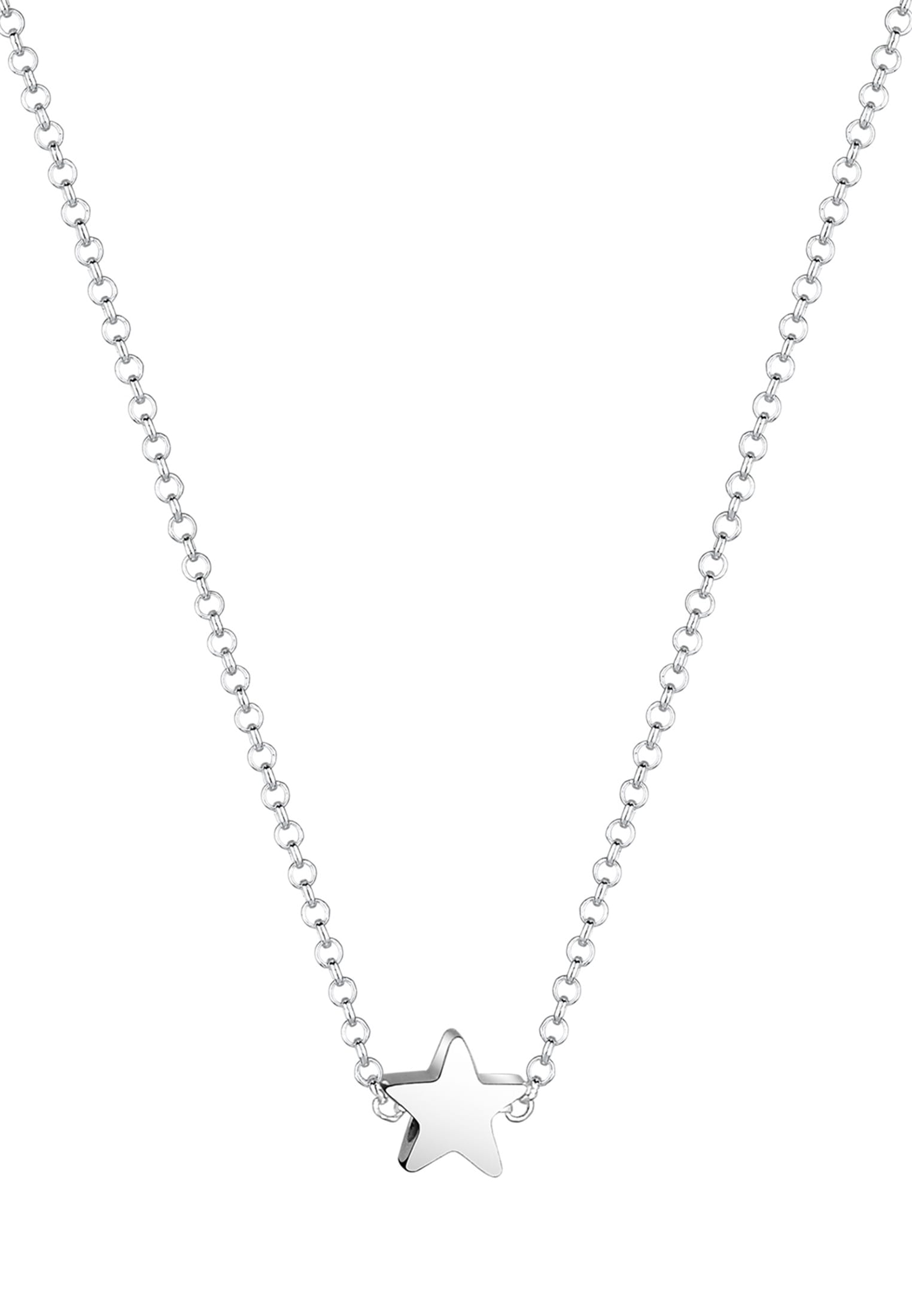 Elli Silberkette »Halskette Kinderhalskette Stern Glas Kristalle Weiß 925 Sterling Silber«