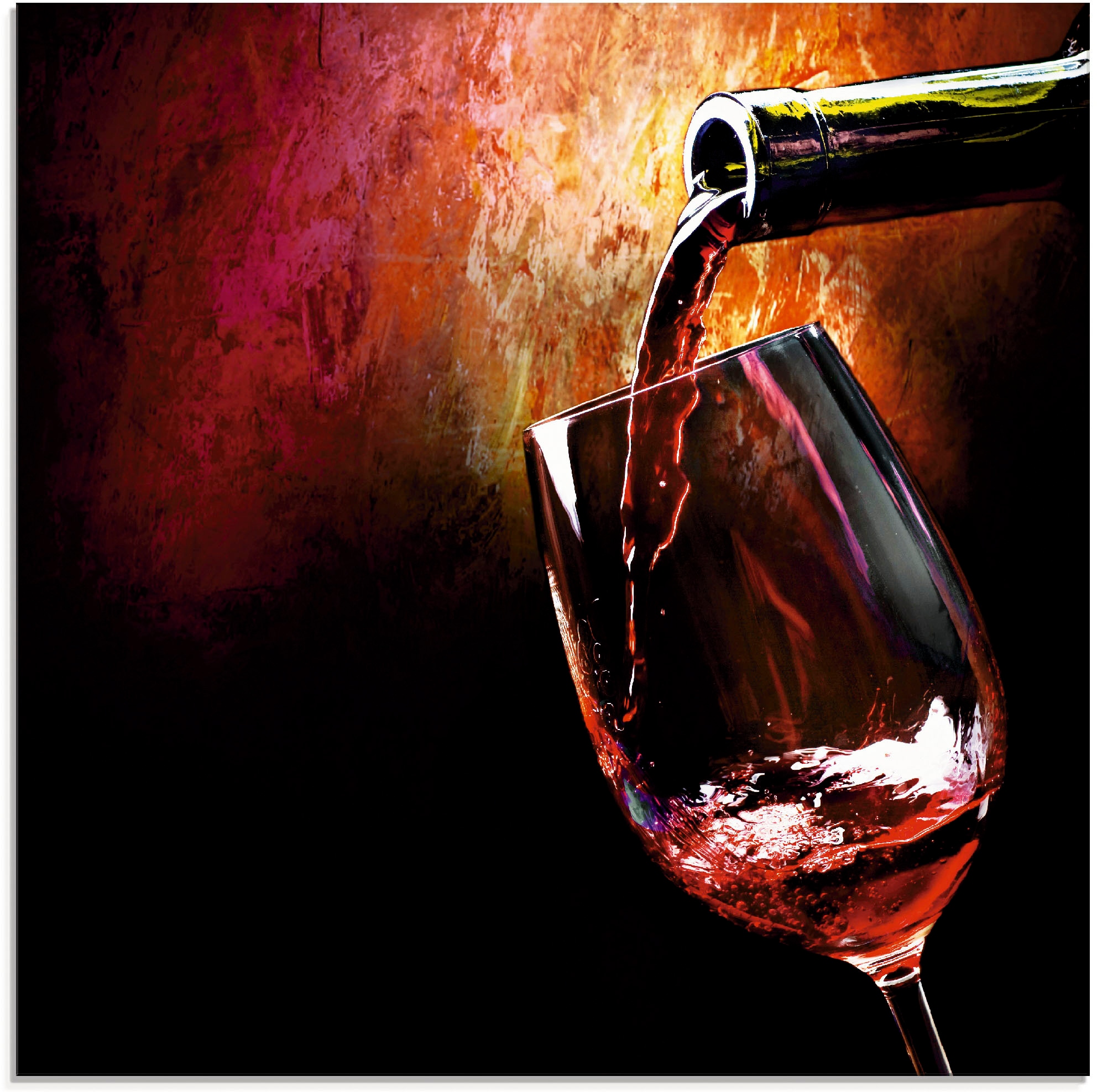 Artland Glasbild »Wein - Rotwein«, Getränke, (1 St.), in verschiedenen Größen