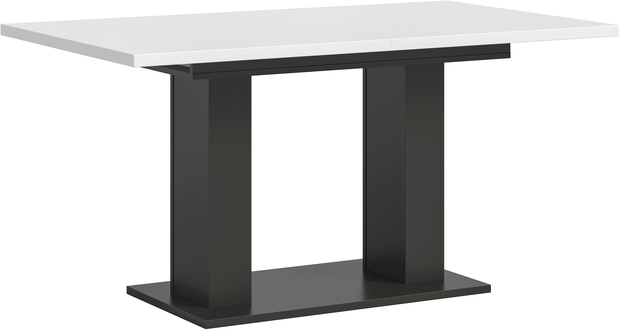 Home affaire Esstisch "Motus, ausziehbar 150 -190 cm, inklusive 40 cm Einlegeplatte" Set, 1 Stk. tlg. Doppelsäulengestell mit Bodenplatte, Tisch, Esstisch, Küche