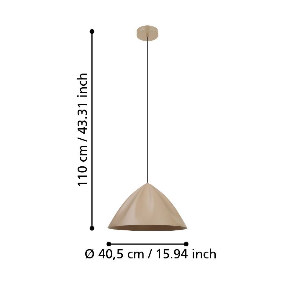 EGLO Hängeleuchte »PODERE«, 1 flammig, Leuchtmittel E27 | ohne Leuchtmittel, Pendelleuchte, Metall in Sandfarben, Lampe mit E27 Fassung, Ø 42,5 cm