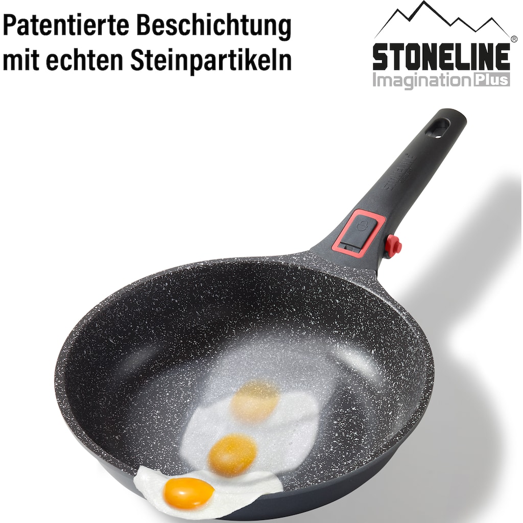 STONELINE Topf-Set »Imagination PLUS«, Aluminiumguss, (8 tlg., Kasserolle 18 cm, Bratentopf 24 cm, Kochtopf 20 cm, Pfanne 20/24 cm)