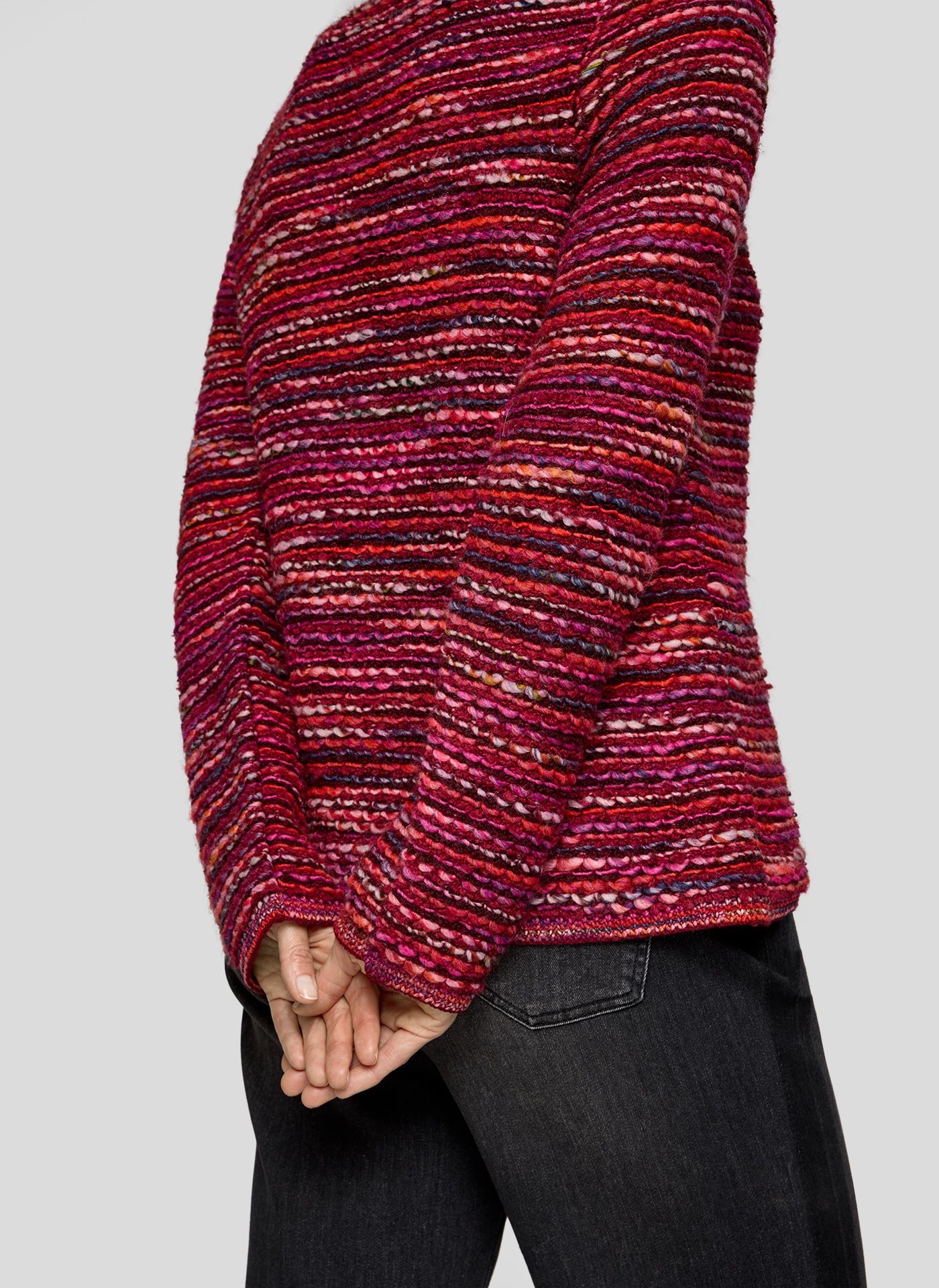 Rabe Strickjacke , im Streifen-Design und in Strick-Optik
