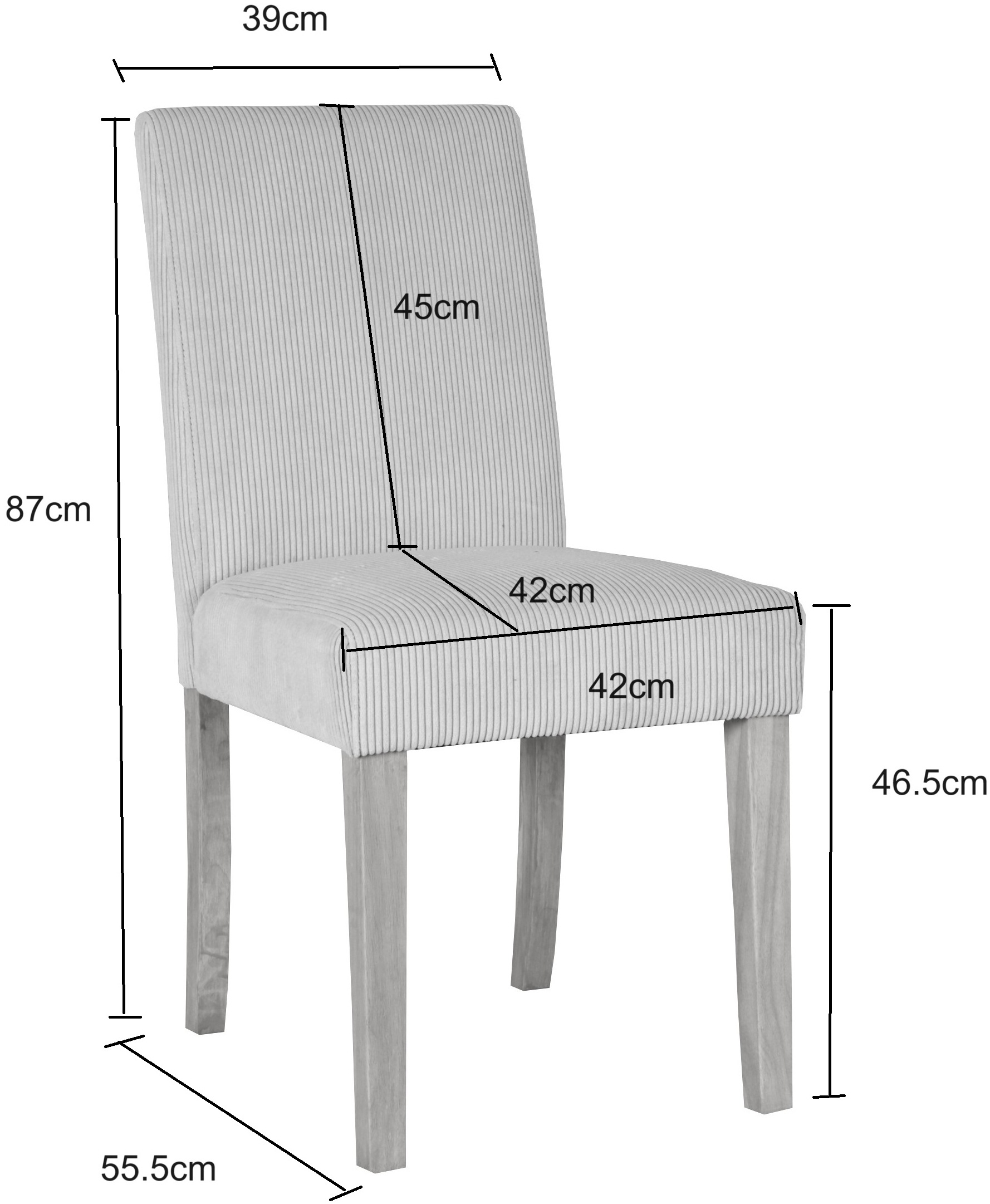Home affaire Esszimmerstuhl »Winikon, TOPSELLER!«, (Set), 4 St., Cord, Massivholzgestell, moderner Cordbezug, bequem gepolstert