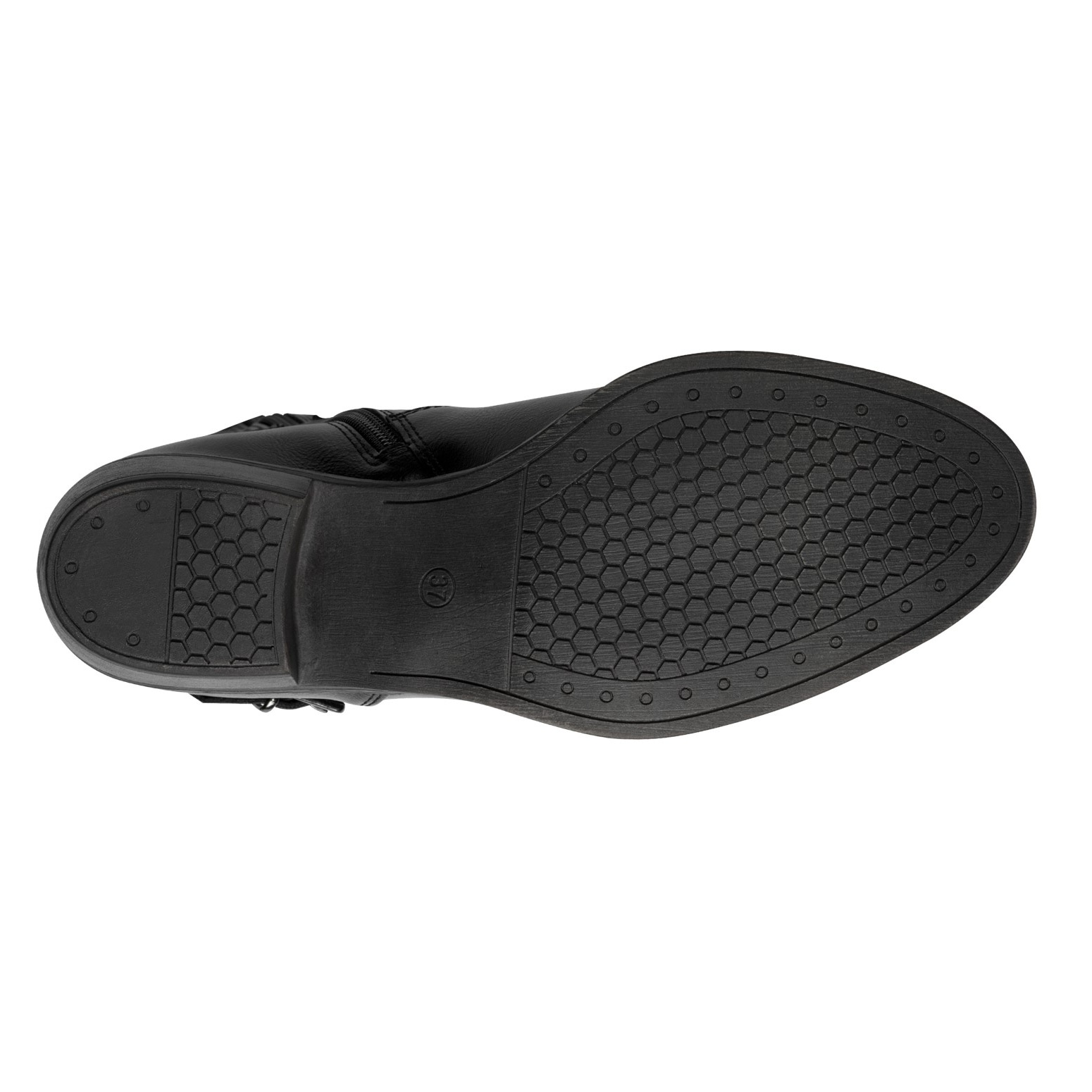 MARCO TOZZI Cowboy Stiefelette, Blockabsatz, Kurzstiefel, Westernstiefelette mit Flecht-Zierriemchen