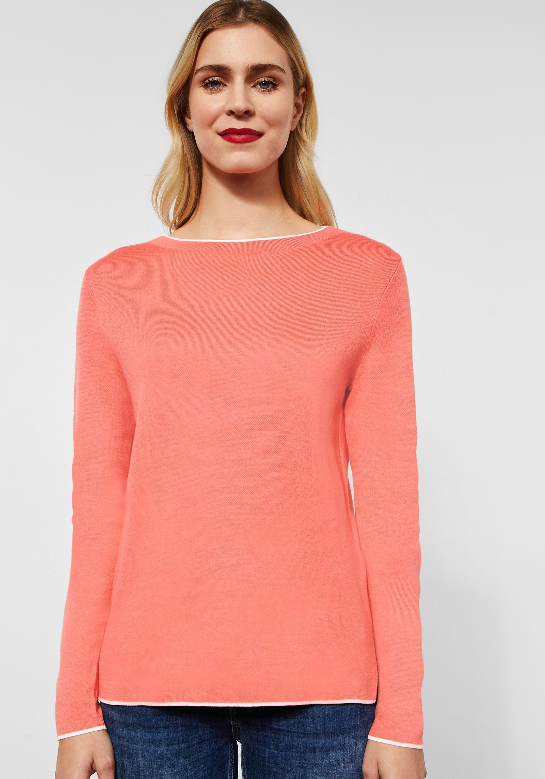 STREET ONE Longpullover in Melange Optik