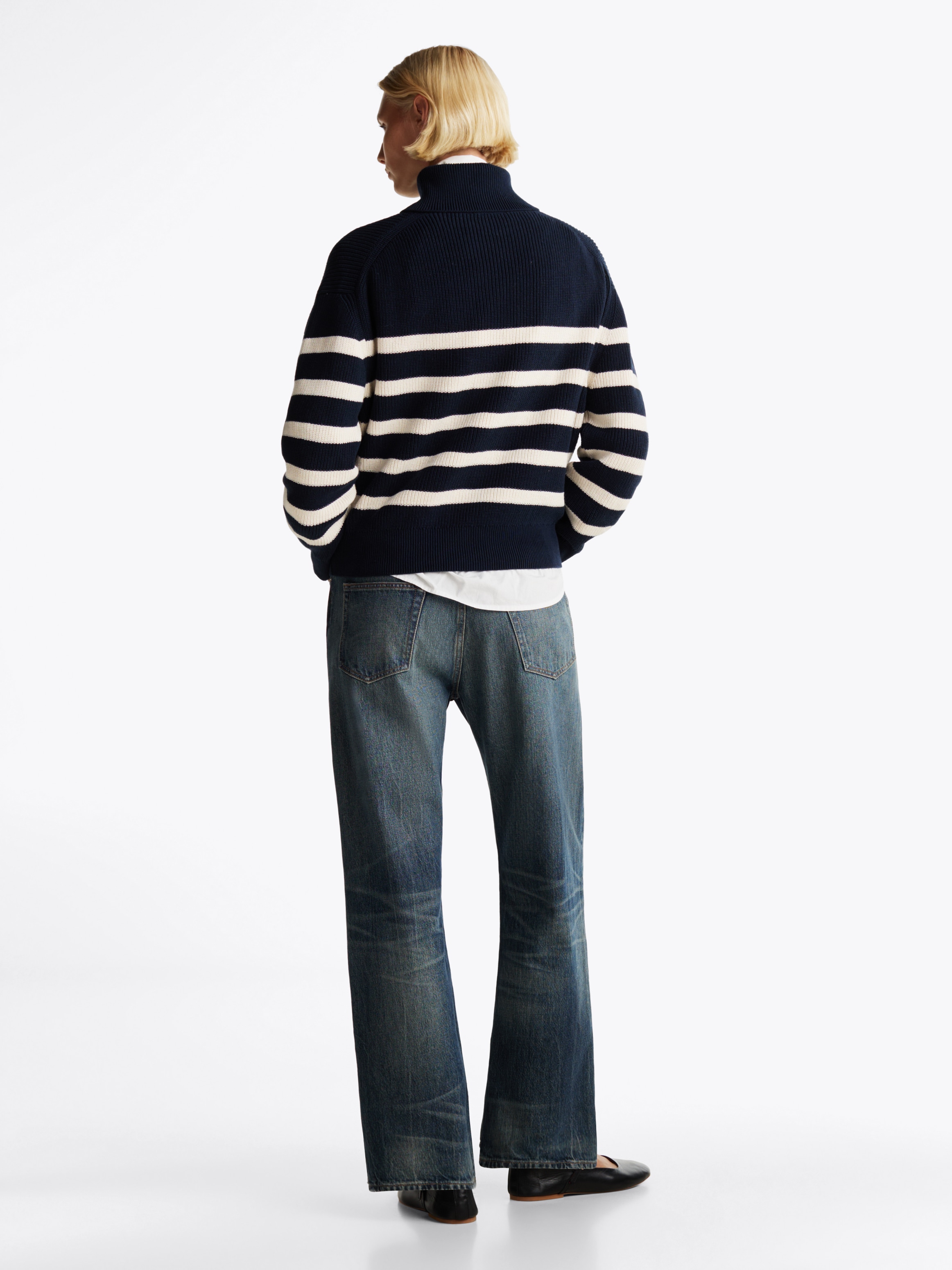 Tommy Hilfiger Troyer »CO CARDI STITCH 1/2 ZIP SWEATER«, mit kurzem Zipper, Streifendessin
