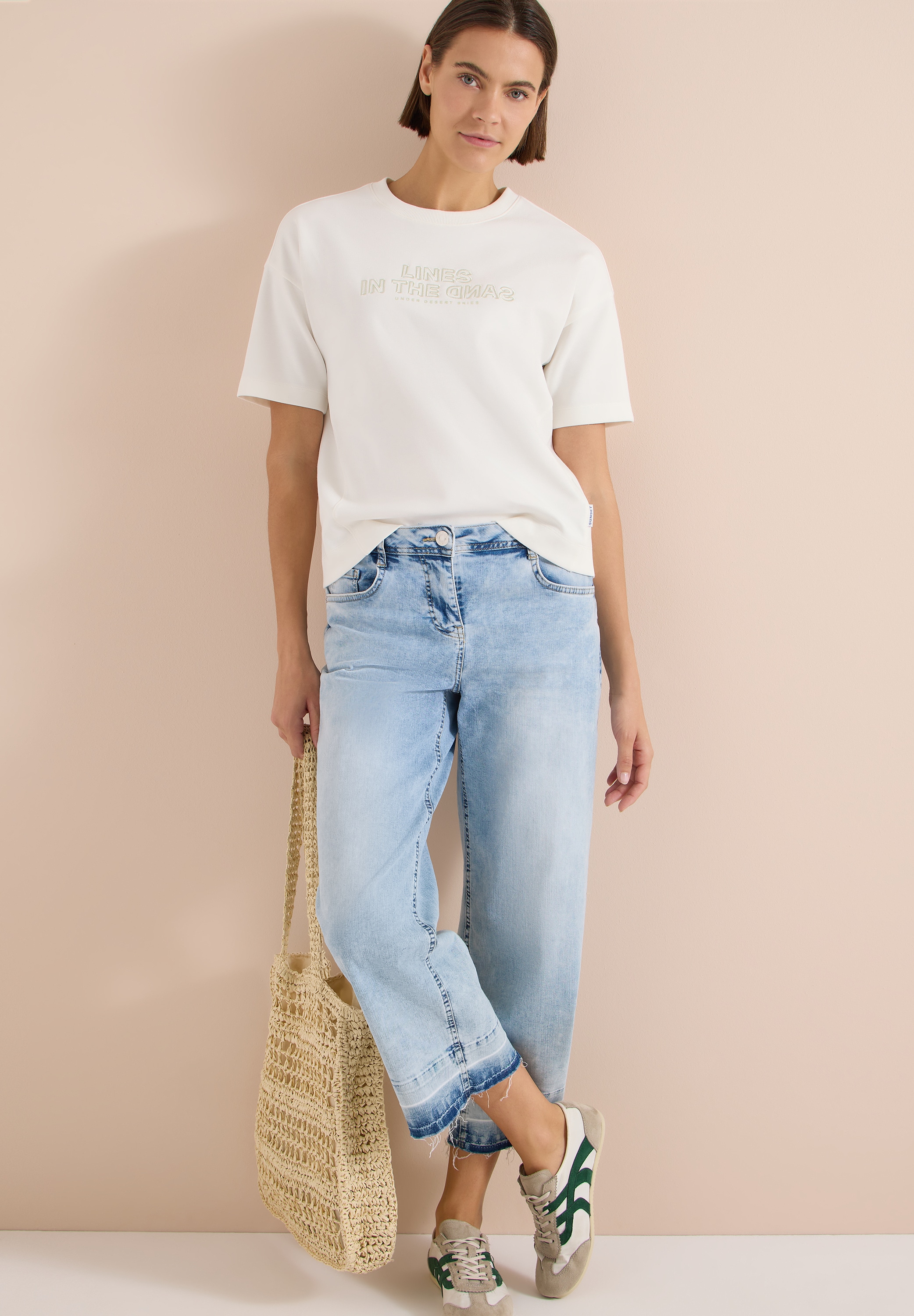 Cecil Sweater , Kurzarm Sweatshirt mit Embroidery
