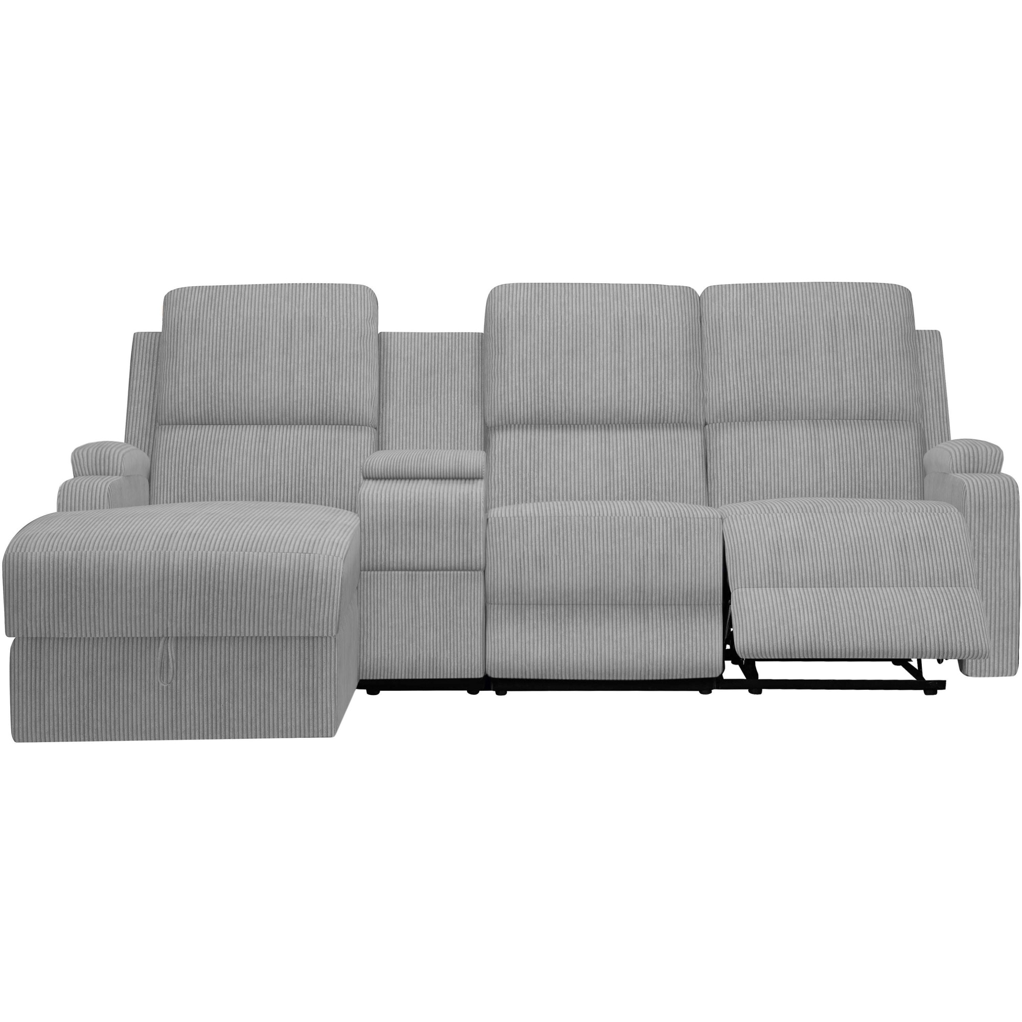Home affaire Ecksofa »NAPORI Multimediasofa, 3er Kinosessel XXL, L-Form, Cord«, Kinosofa mit Relaxfunktion, Getränkehalter, Staufach und Staukasten