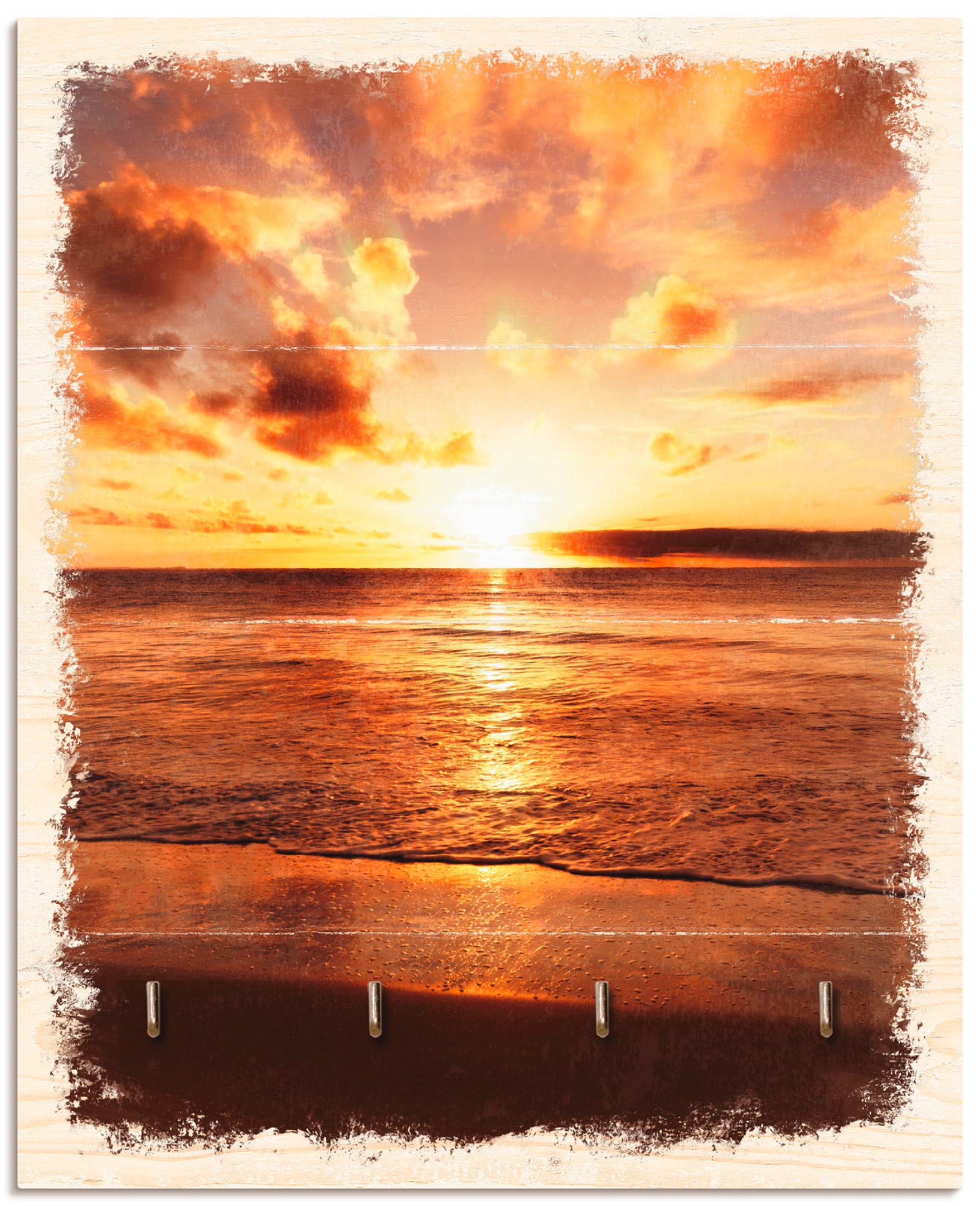 Artland Hakenleiste »Schöner Sonnenuntergang Strand«, MDF