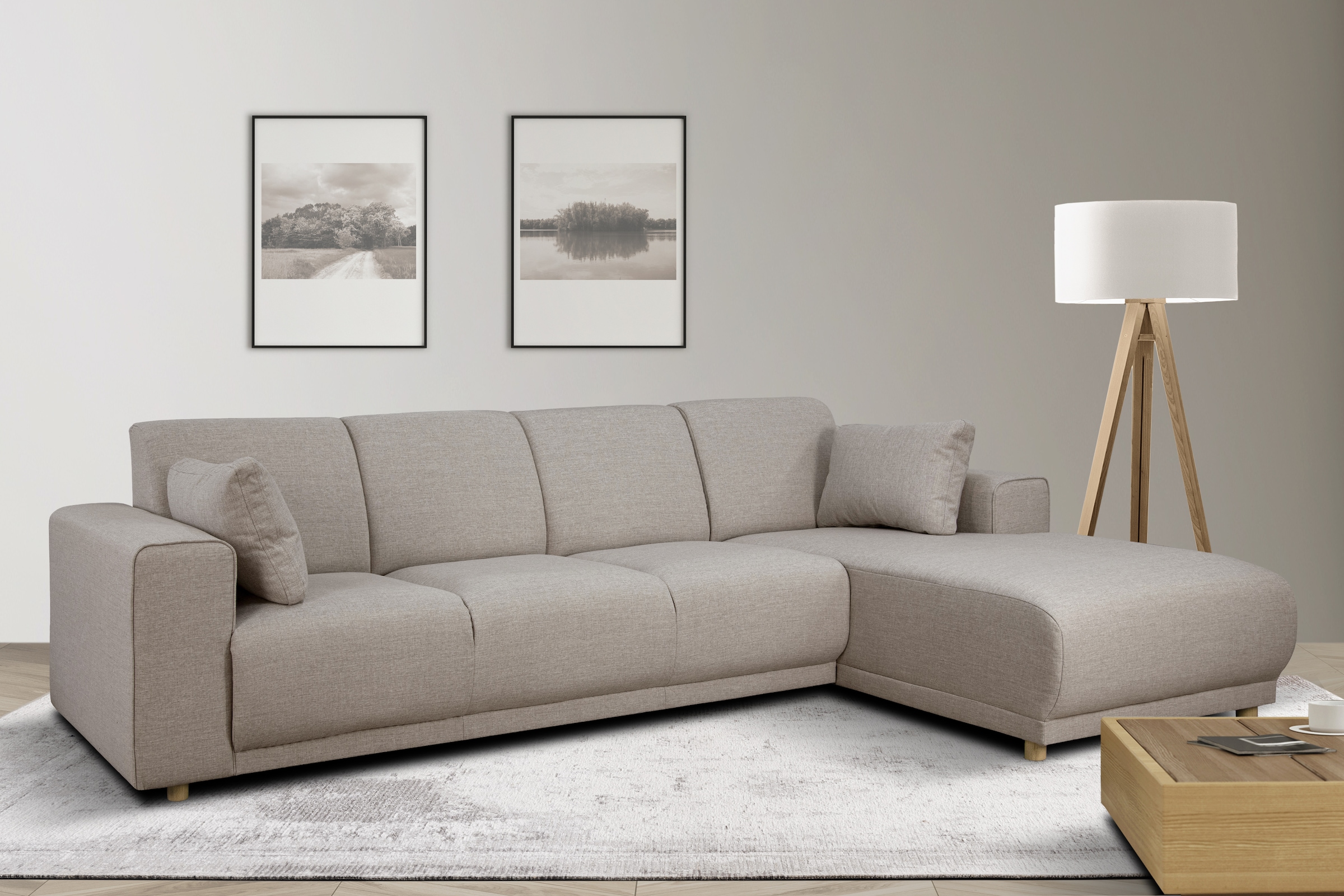 Home affaire Ecksofa »LEMPS wahlweise Recamiere links oder rechts L-Form« incl. Zierkissen, Stellmaße 297x162 cm