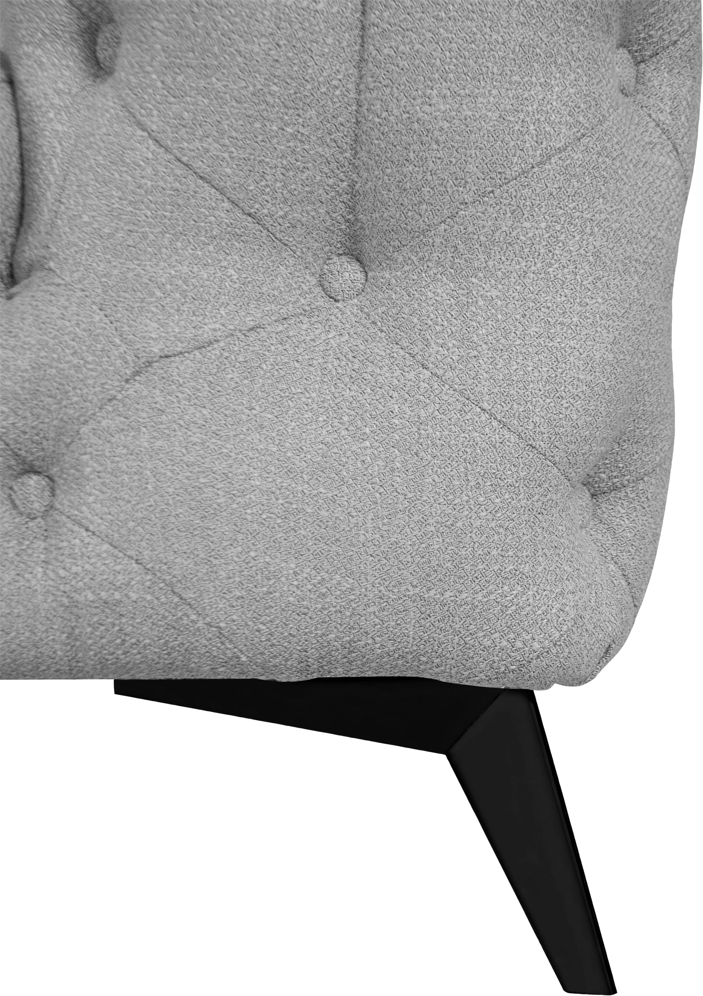 Home affaire Chesterfield-Sofa »Ecksofa GLYNIS L-Form mit Wellenunterfederung, Maße B/T/H 264/264/75cm« aufwändige Knopfheftung, moderne Chesterfield Optik, Fußfarbe wählbar