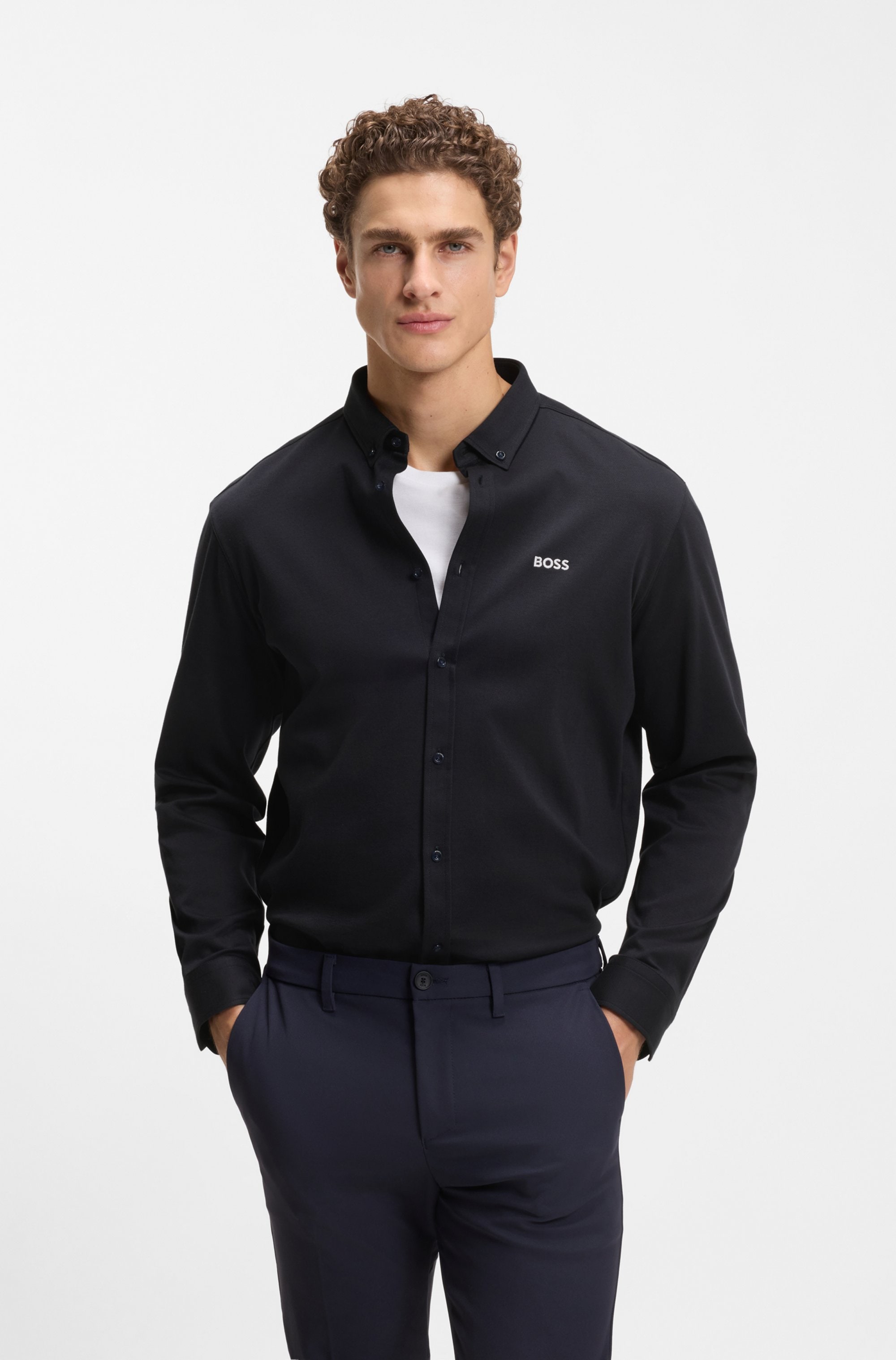 BOSS GREEN Langarmhemd »B MOTION L« mit Logo-Druck