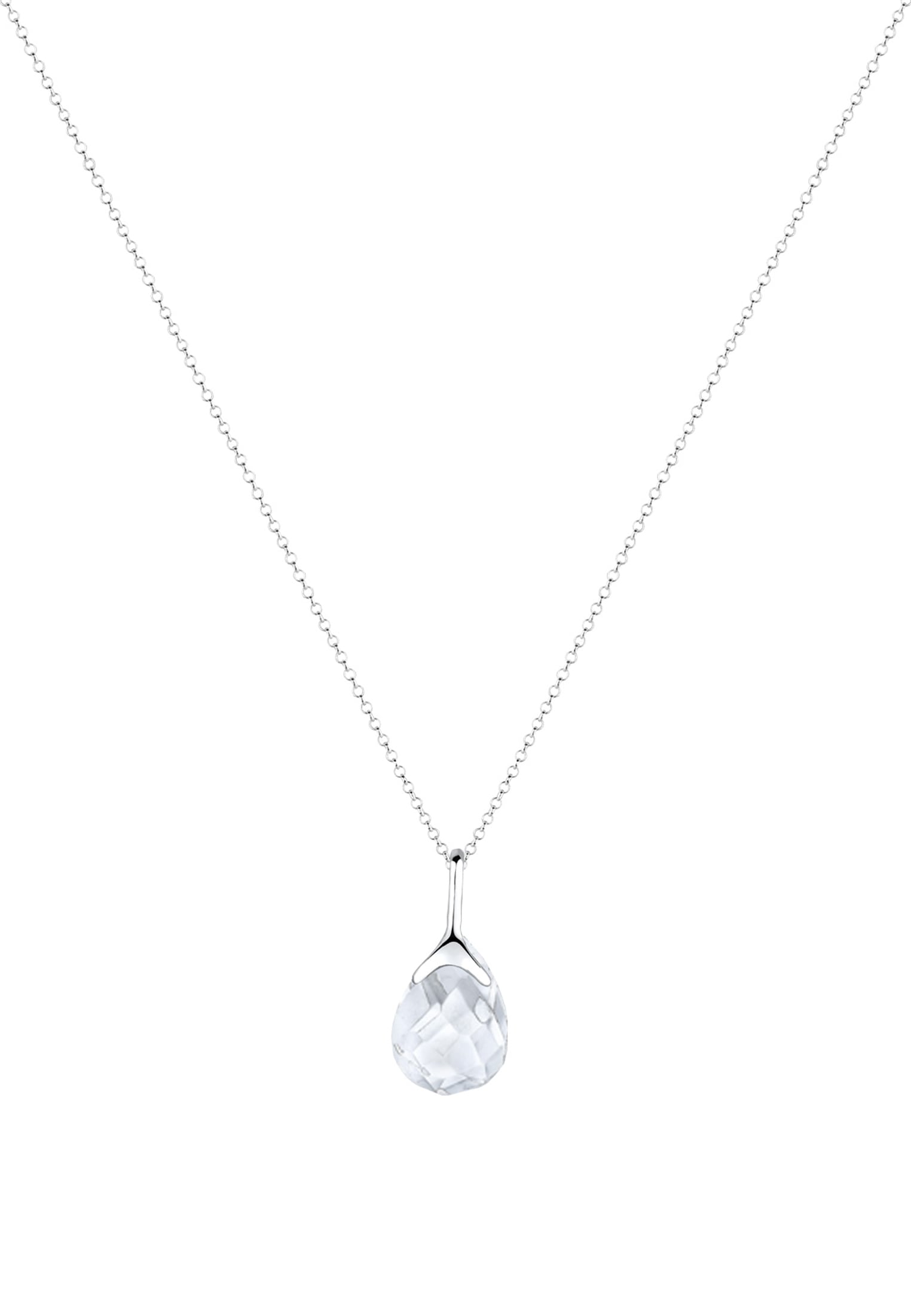 Elli Lange Kette »Halskette Bergkristall Tropfen Klassisch 925 Silber«