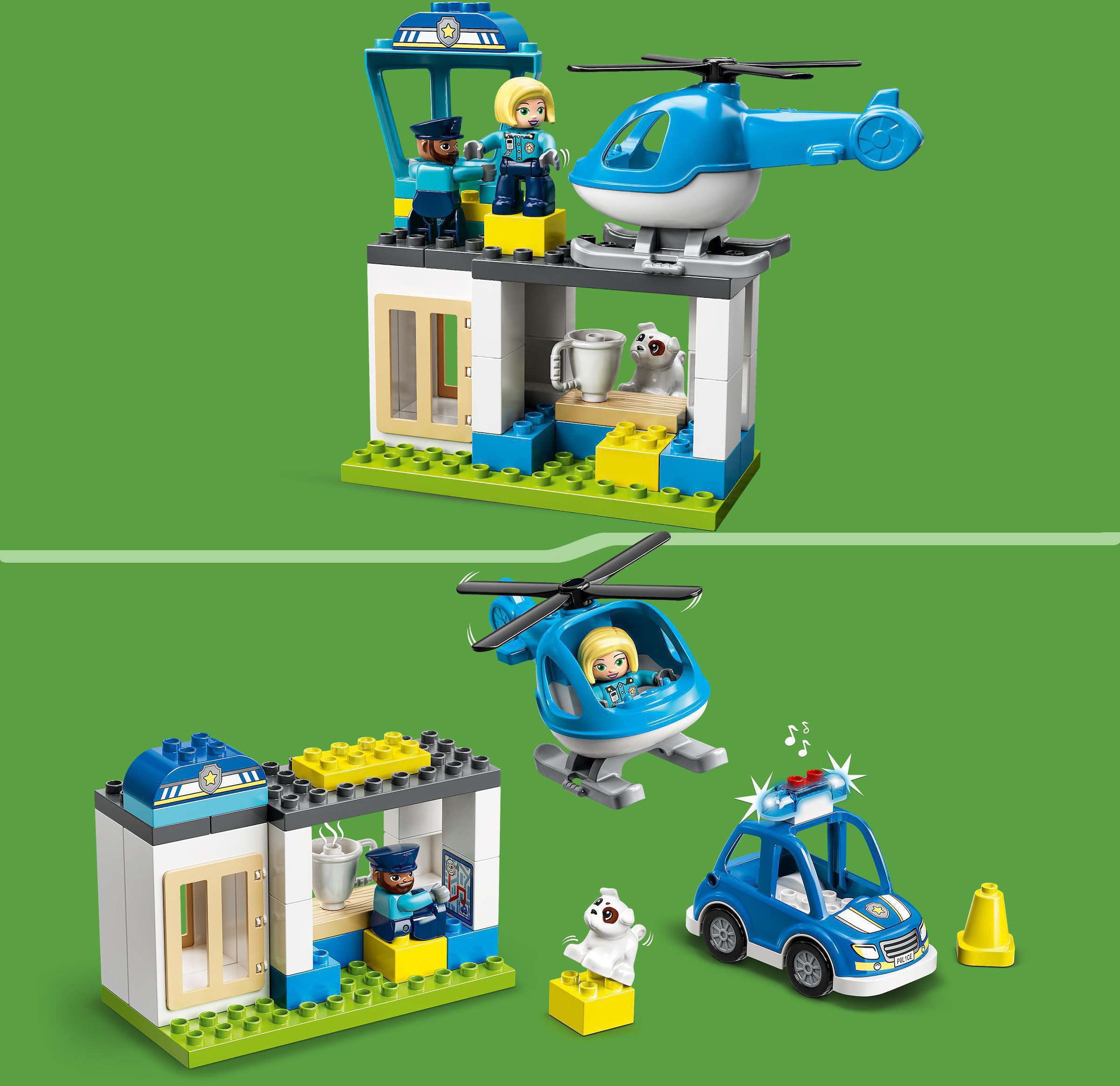 DUPLO«, Hubschrauber bei und (10959), St.), mit Licht; »Polizeistation Sirene Made Europe Konstruktionsspielsteine mit (40 in LEGO® LEGO®