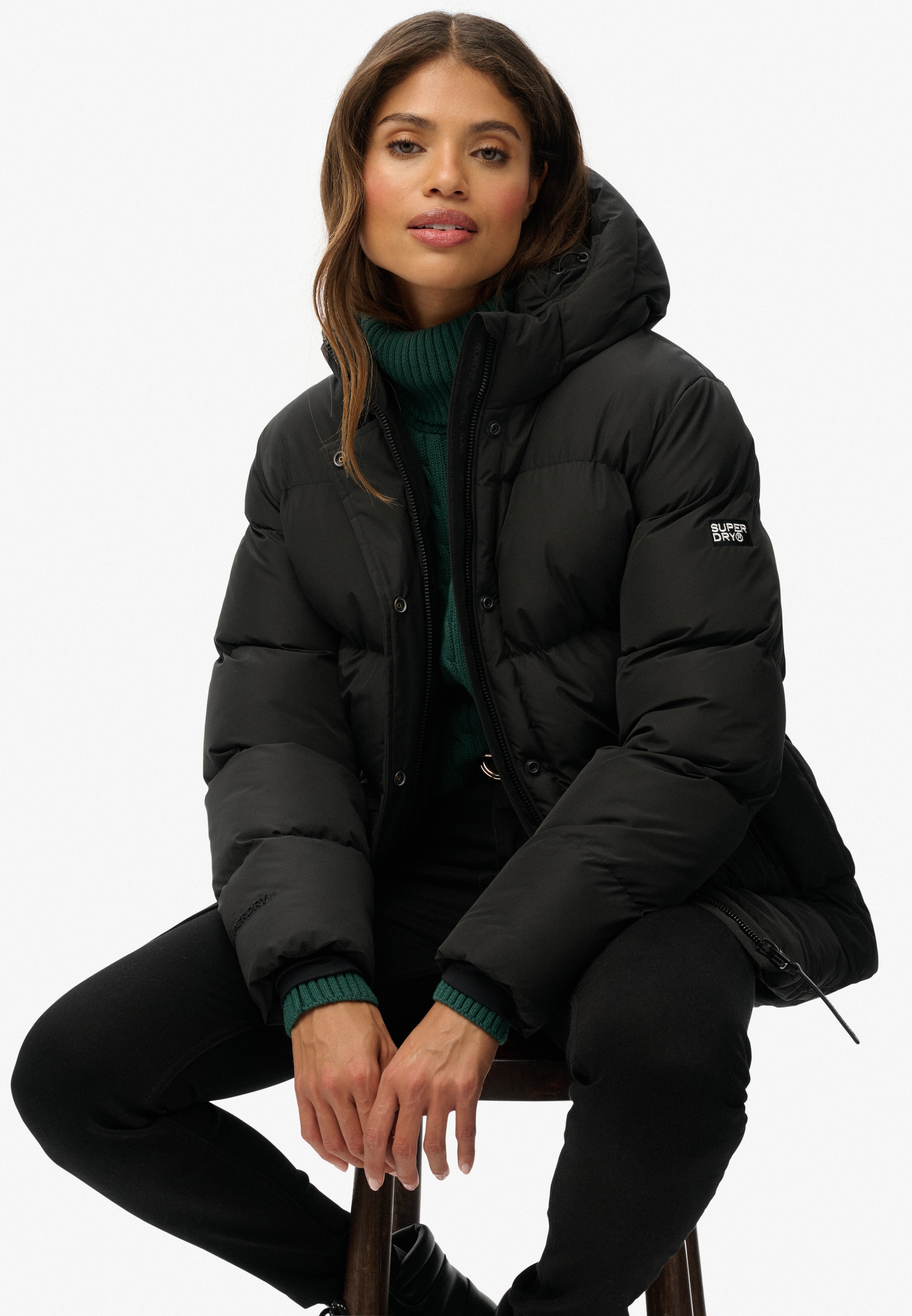 Superdry Steppjacke »HOODED 5 BAFFLE SPORTS PUFFER«, mit Kapuze