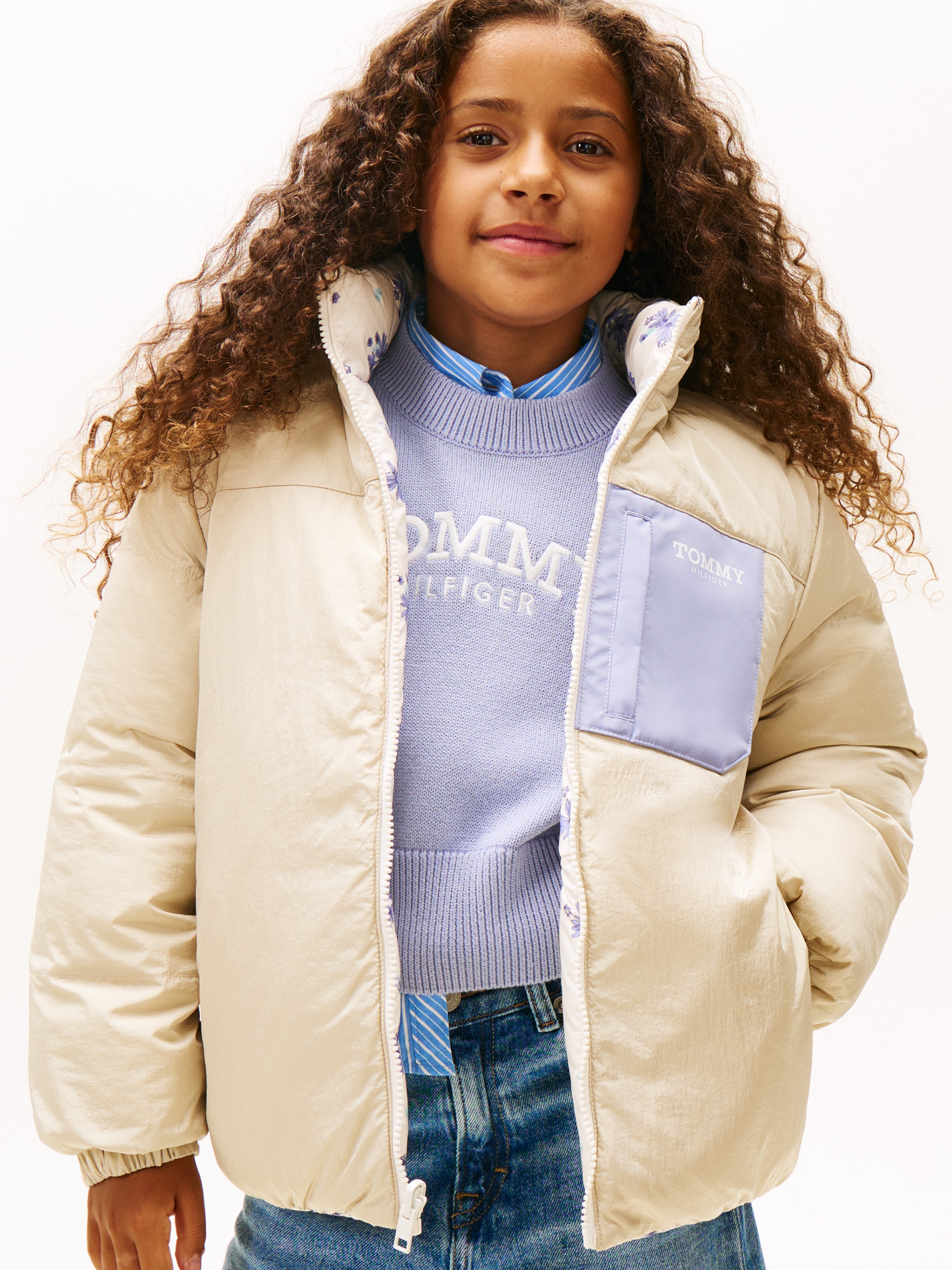 Tommy Hilfiger Wendejacke »FLOWER AOP REVERSIBLE PUFFER« ohne Kapuze Regular fit, Kinder bis 16 Jahre