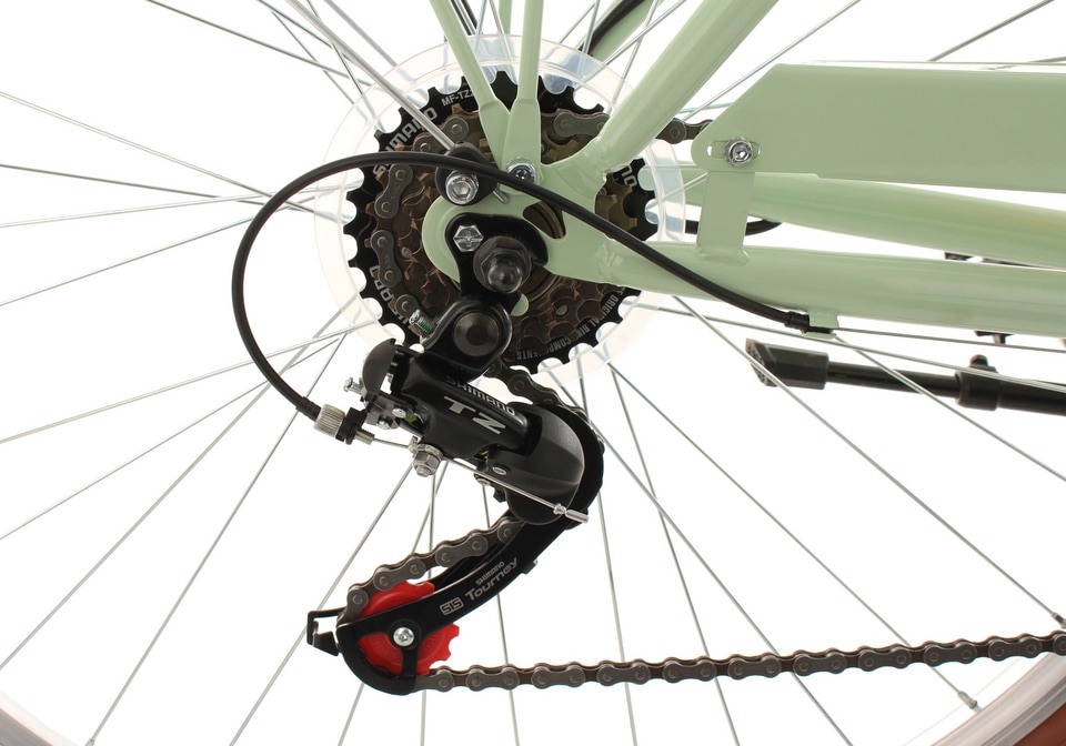 KS Cycling Cityrad »Eden«, 6 Gang, Shimano, Tourney RD-TZ 50 Schaltwerk, Kettenschaltung, für Damen und Herren, Kettenschaltung