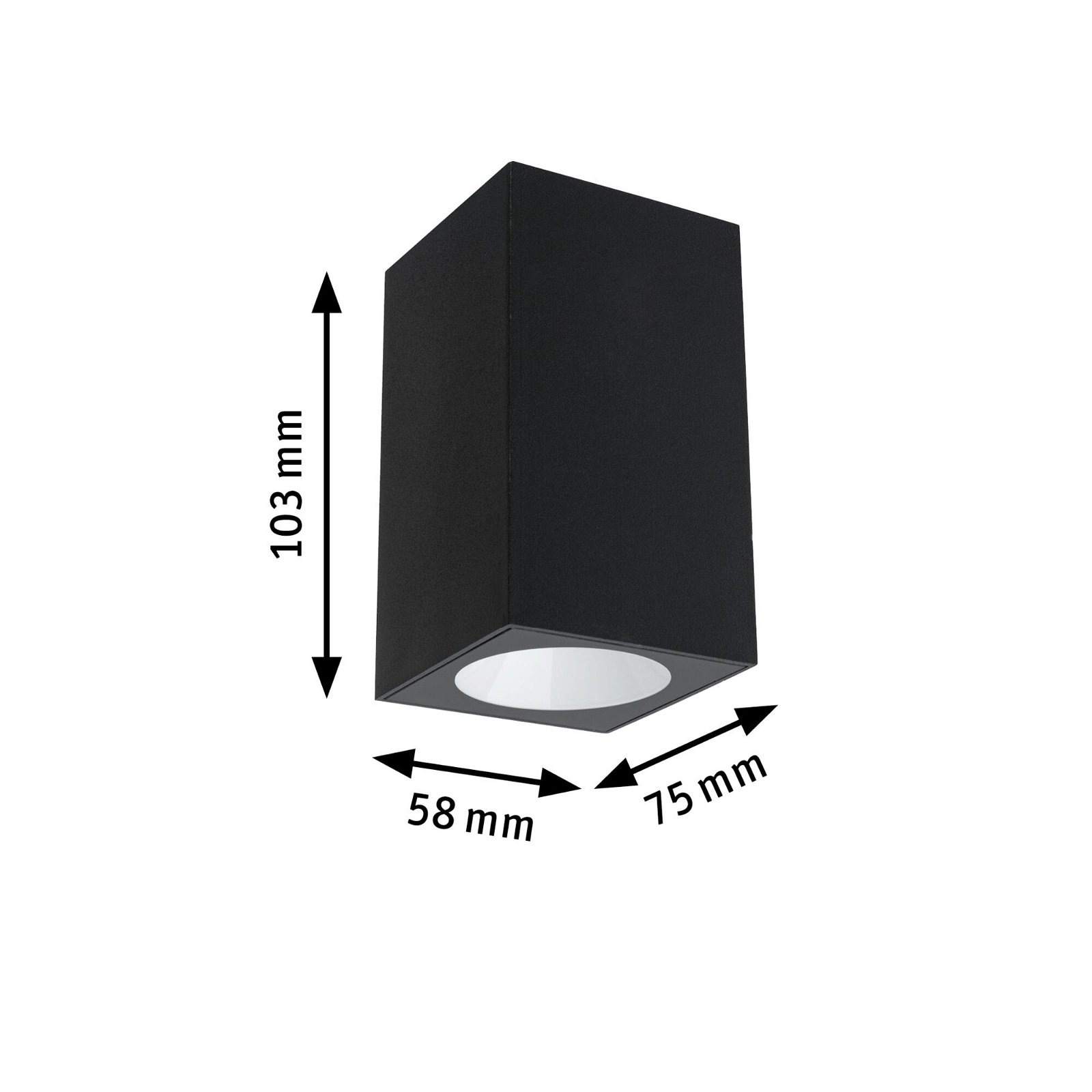 Paulmann LED Außen-Wandleuchte »Flame IP44 eckig 58x103mm 2200K 4W 265lm 230V 75° Metall«, 1 flammig, insektenfreundlich