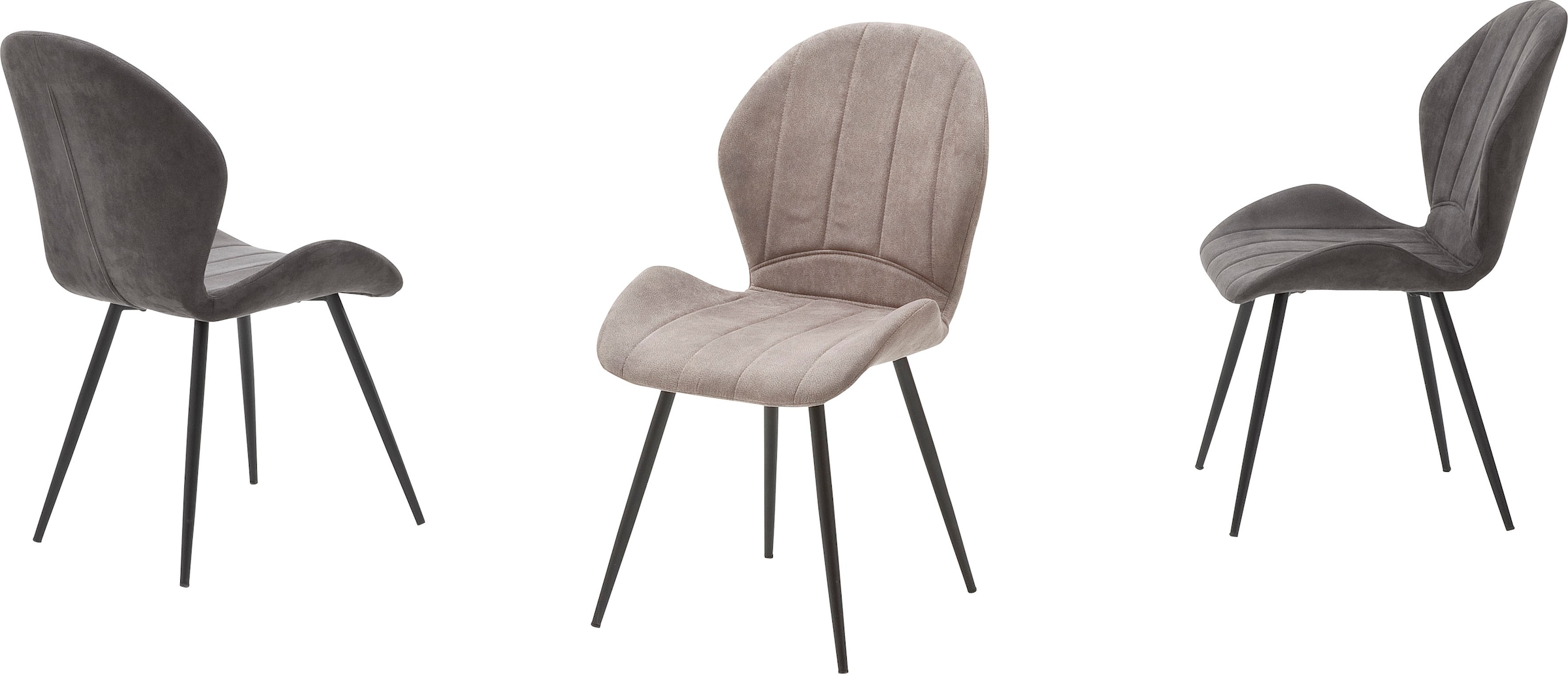 MCA furniture 4-Fußstuhl »Lima«, (Set), 2 St., 2er Set Stühle mit Stoffbezug im Antiklook, Stuhl belastbar bis 120 kg