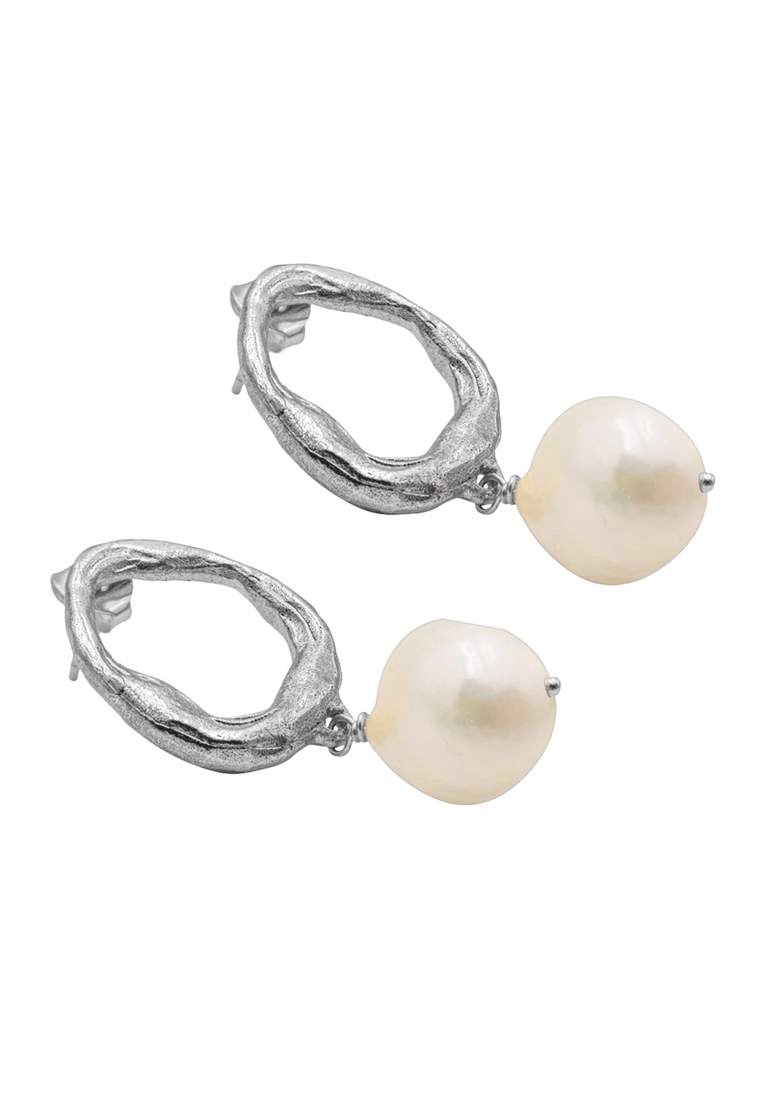 HAZE & GLORY Paar Creolen »Ohrringe Barock Perlen Ohrstecker - La Pearl 925 Silber«