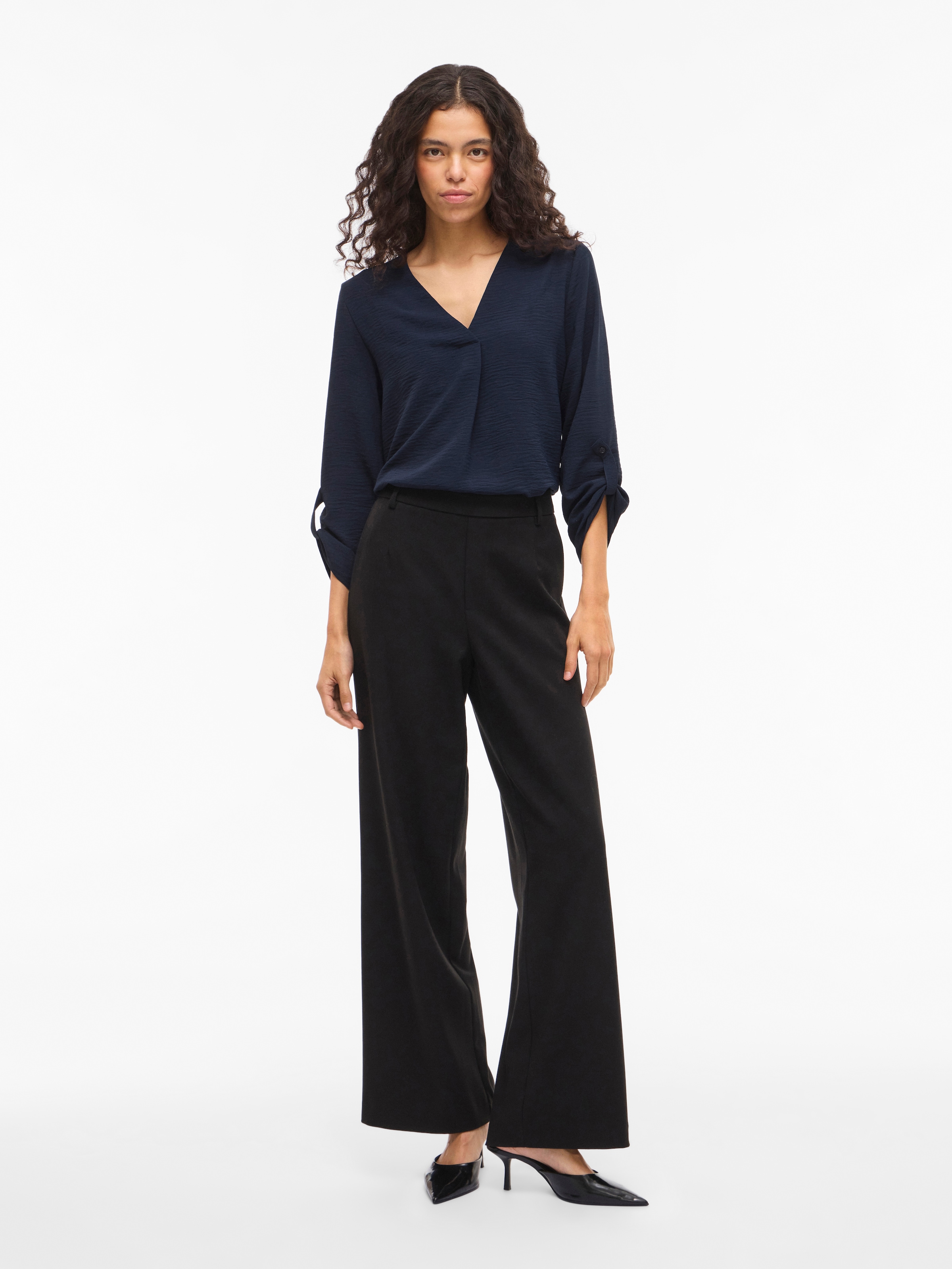 Vila Blusenshirt »VIJOSA 3/4 V-NECK TOP - NOOS«