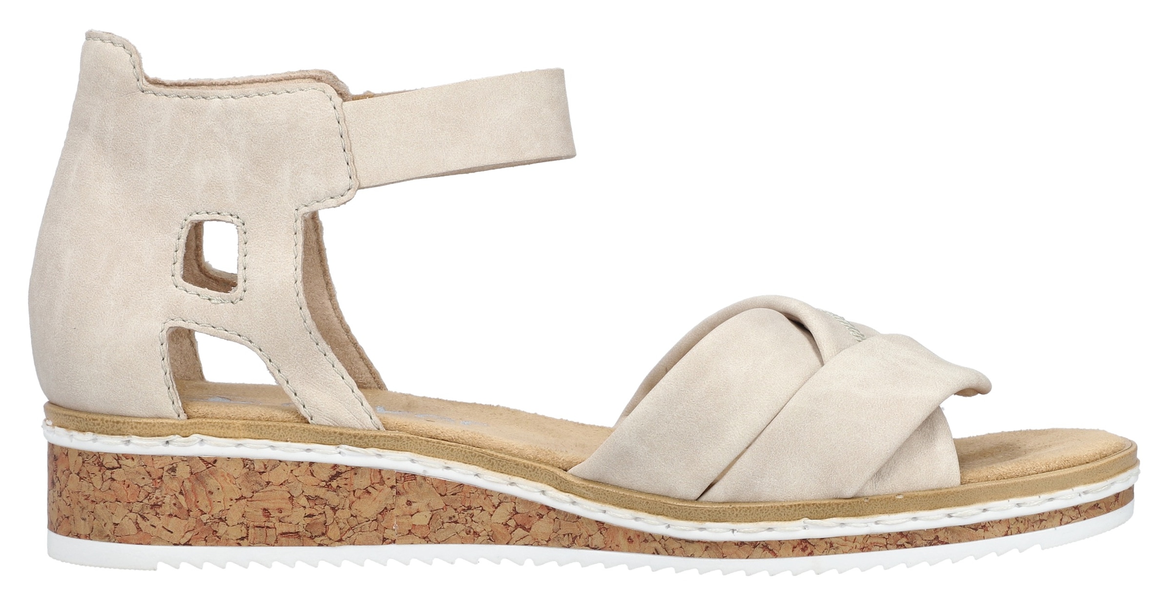 Rieker Sandalette  , Sandale, Sommerschuh, Klettschuh, Keilabsatz, geschlossene Ferse