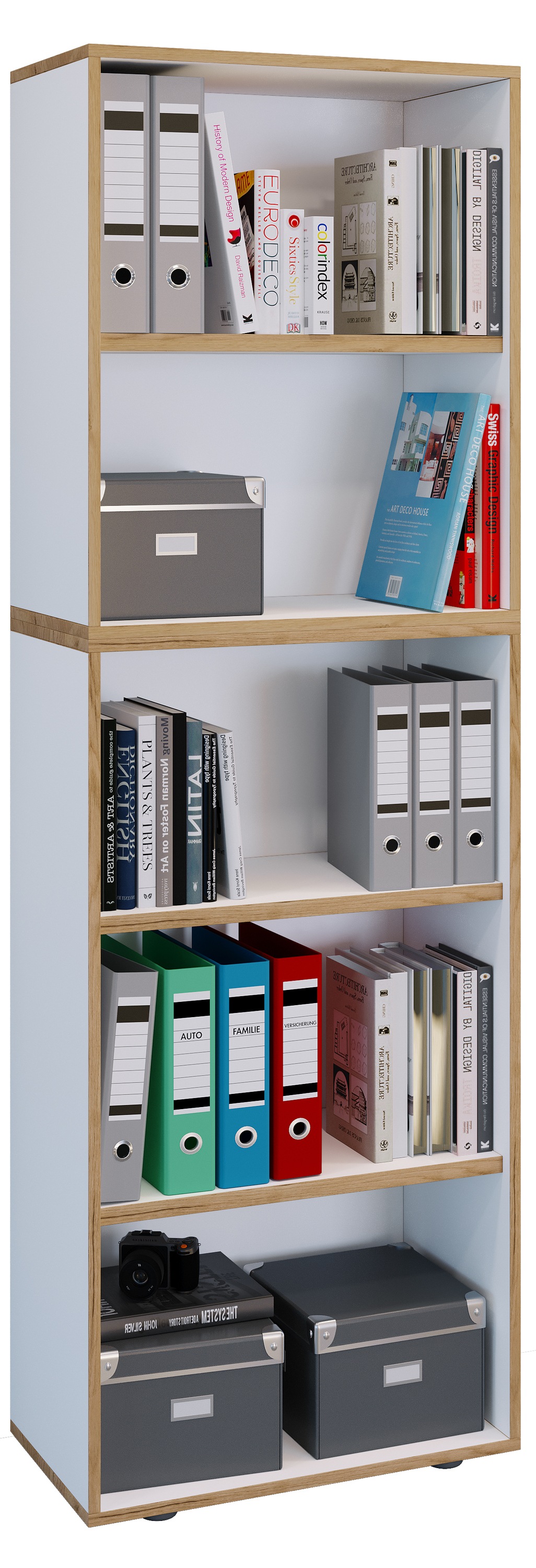 VCM Bücherregal "Holz Büro Regal Bücher Ordner Salia 5fach B. 60 cm" 1 Stk. tlg.